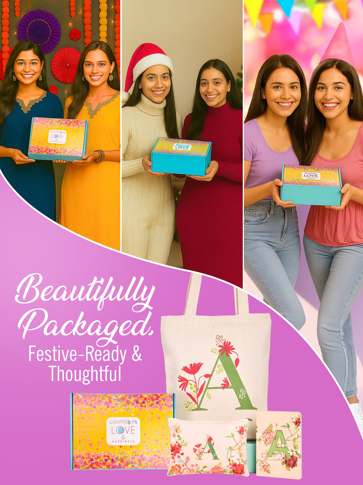 Initial A Monogram Gift Set
