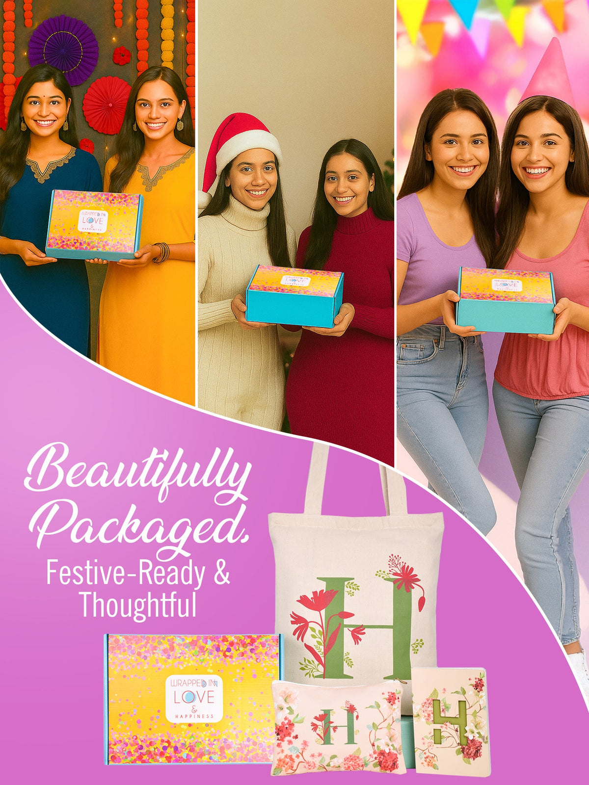 Initial H Monogram Gift Set