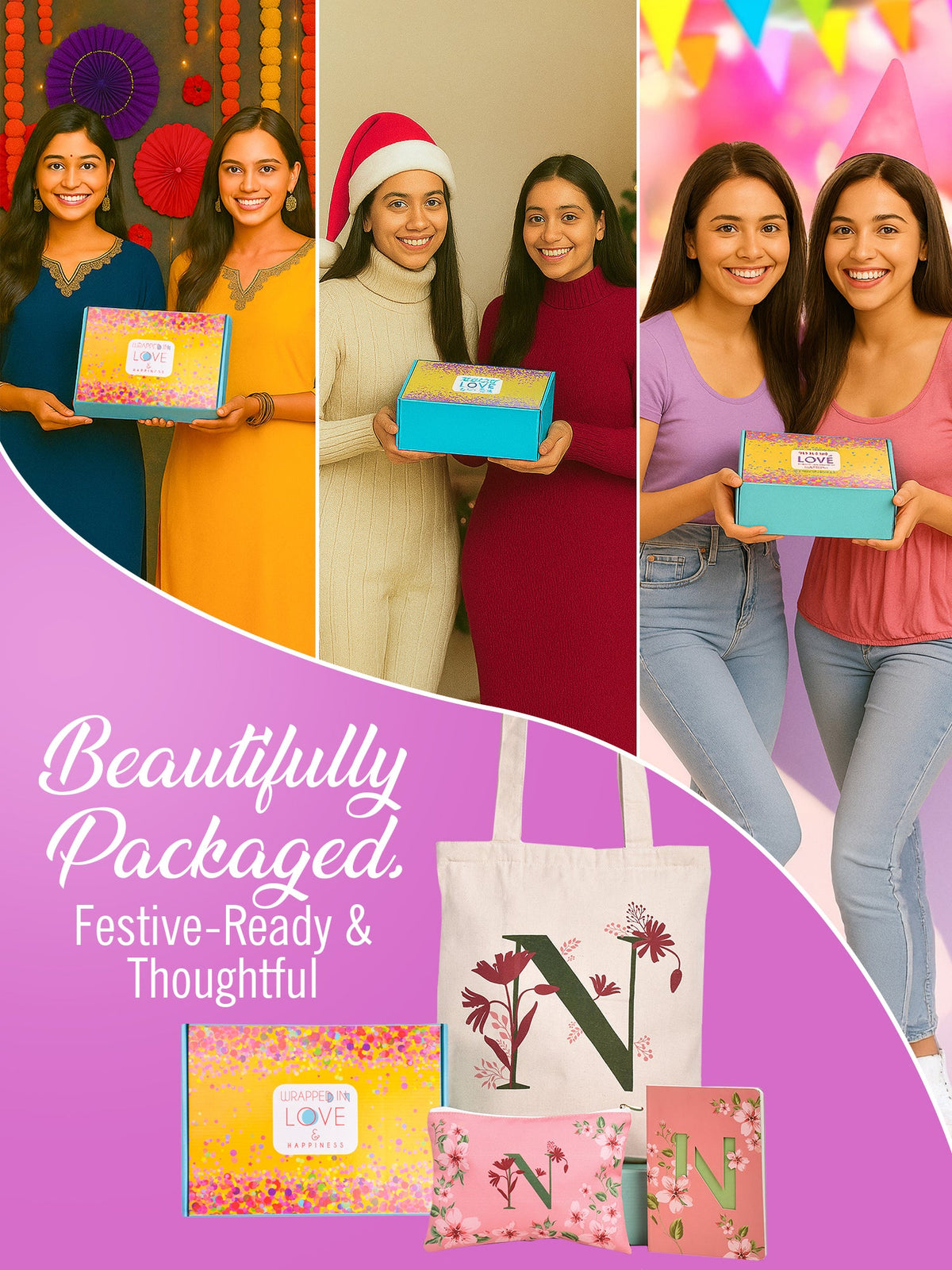 Initial N Monogram Gift Set