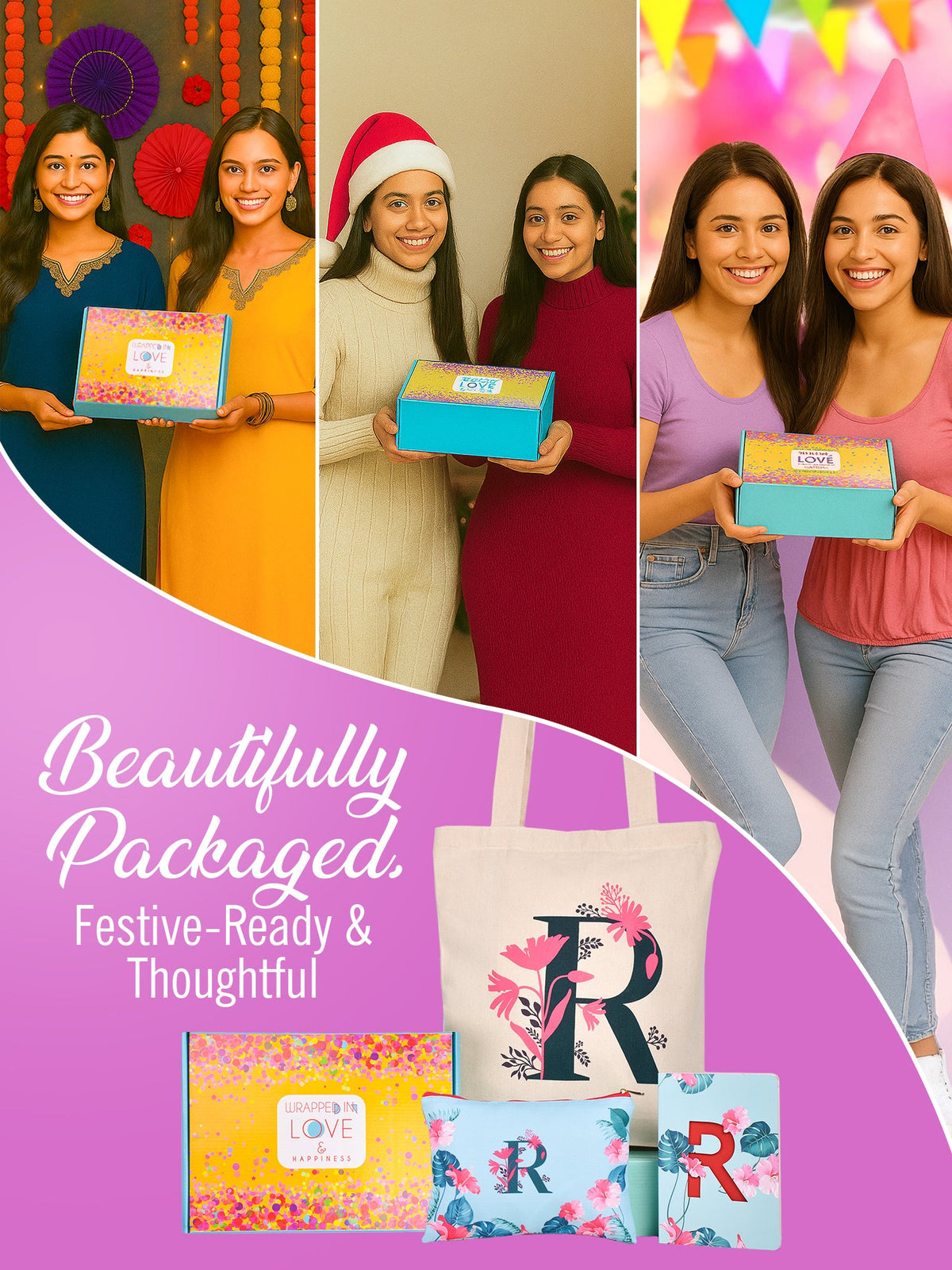 Initial R Monogram Gift Set