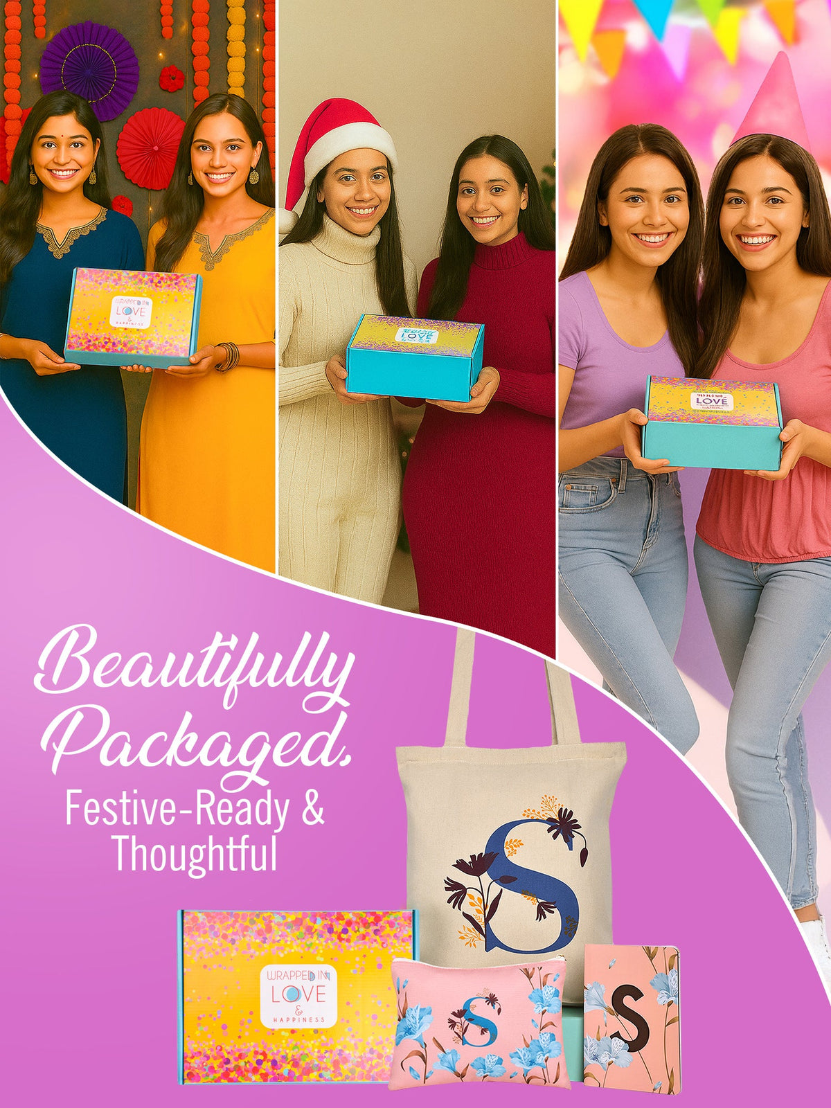 Initial S Monogram Gift Set