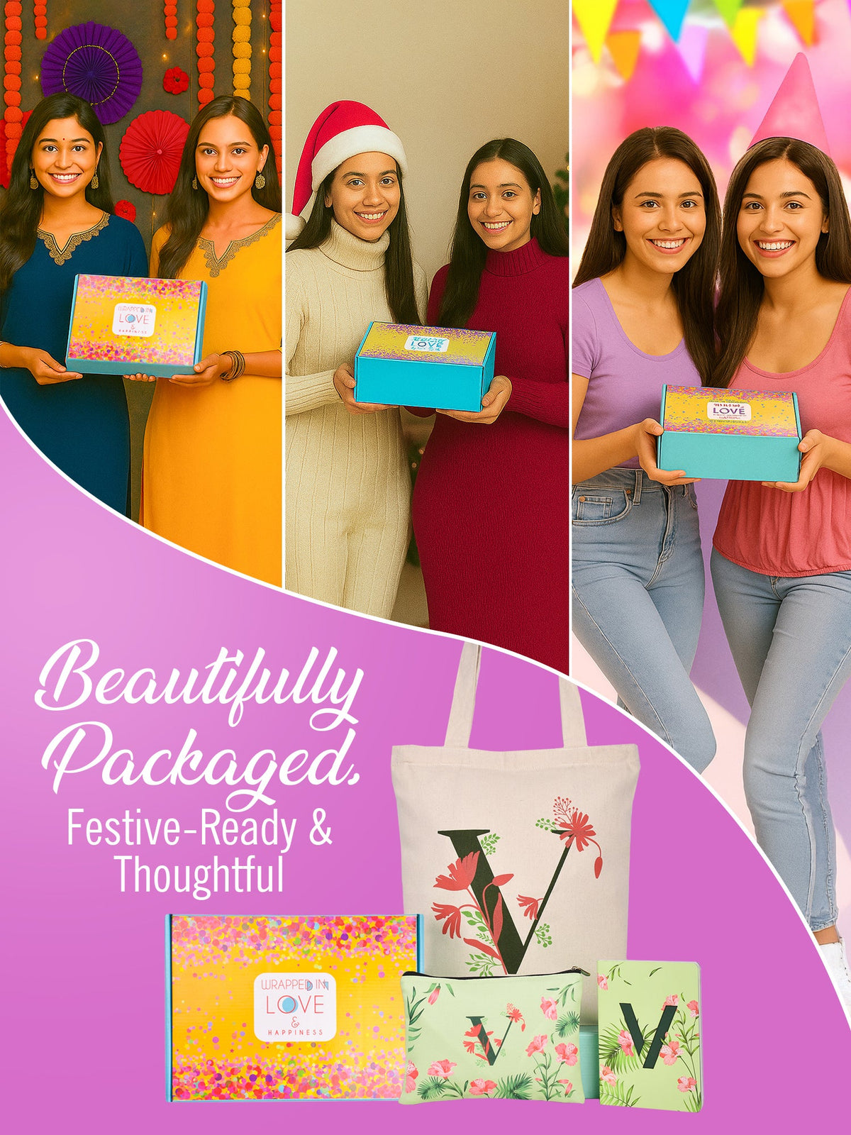 Initial V Monogram Gift Set