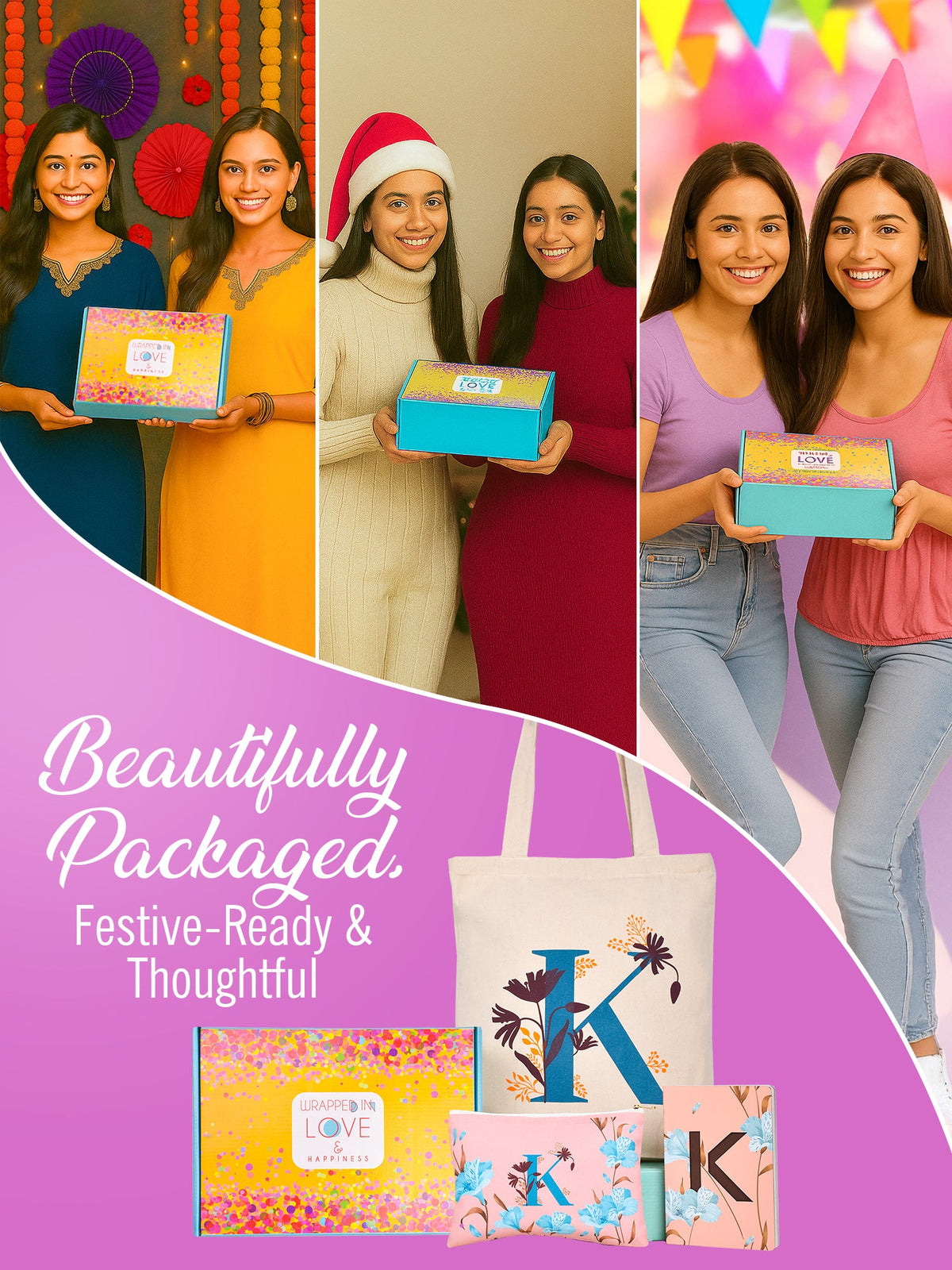 Initial K Monogram Gift Set