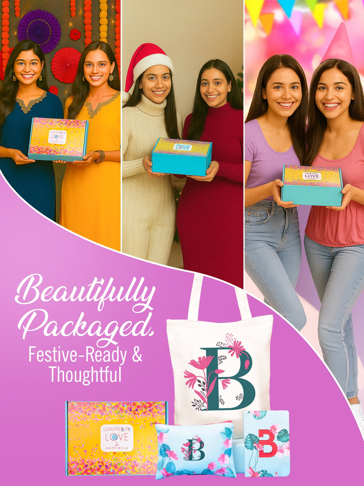 Initial B Monogram Gift Set