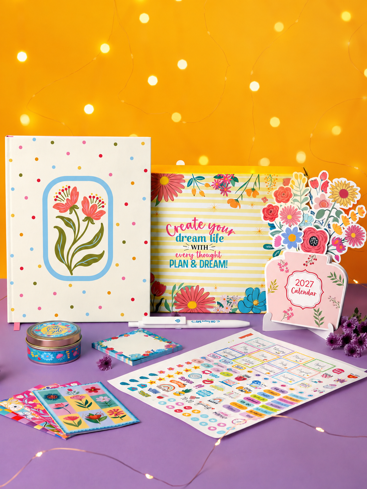 2027 Undated Yearly B5 Planner Kit -Ivory Grace