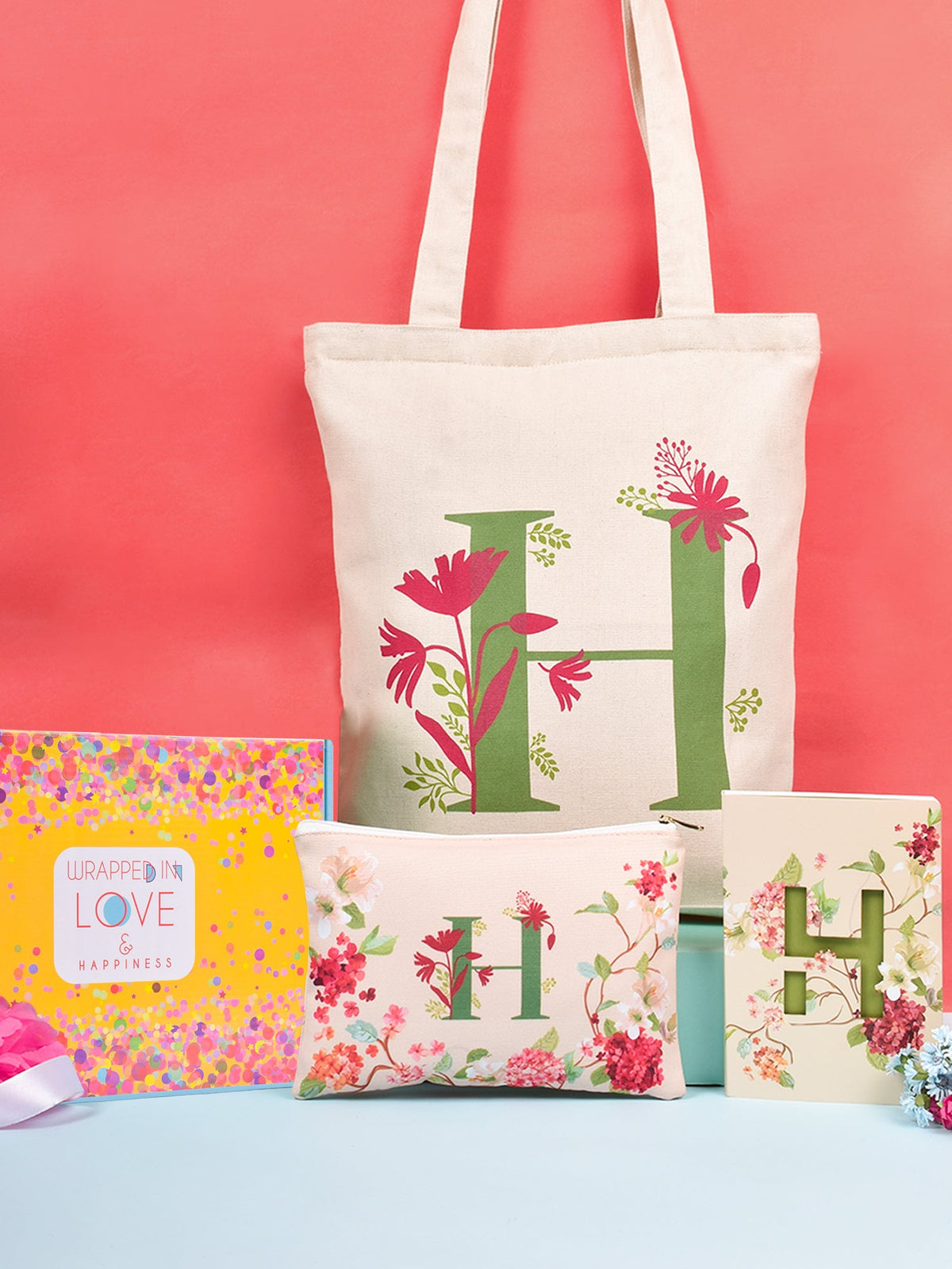 Initial H Monogram Gift Set