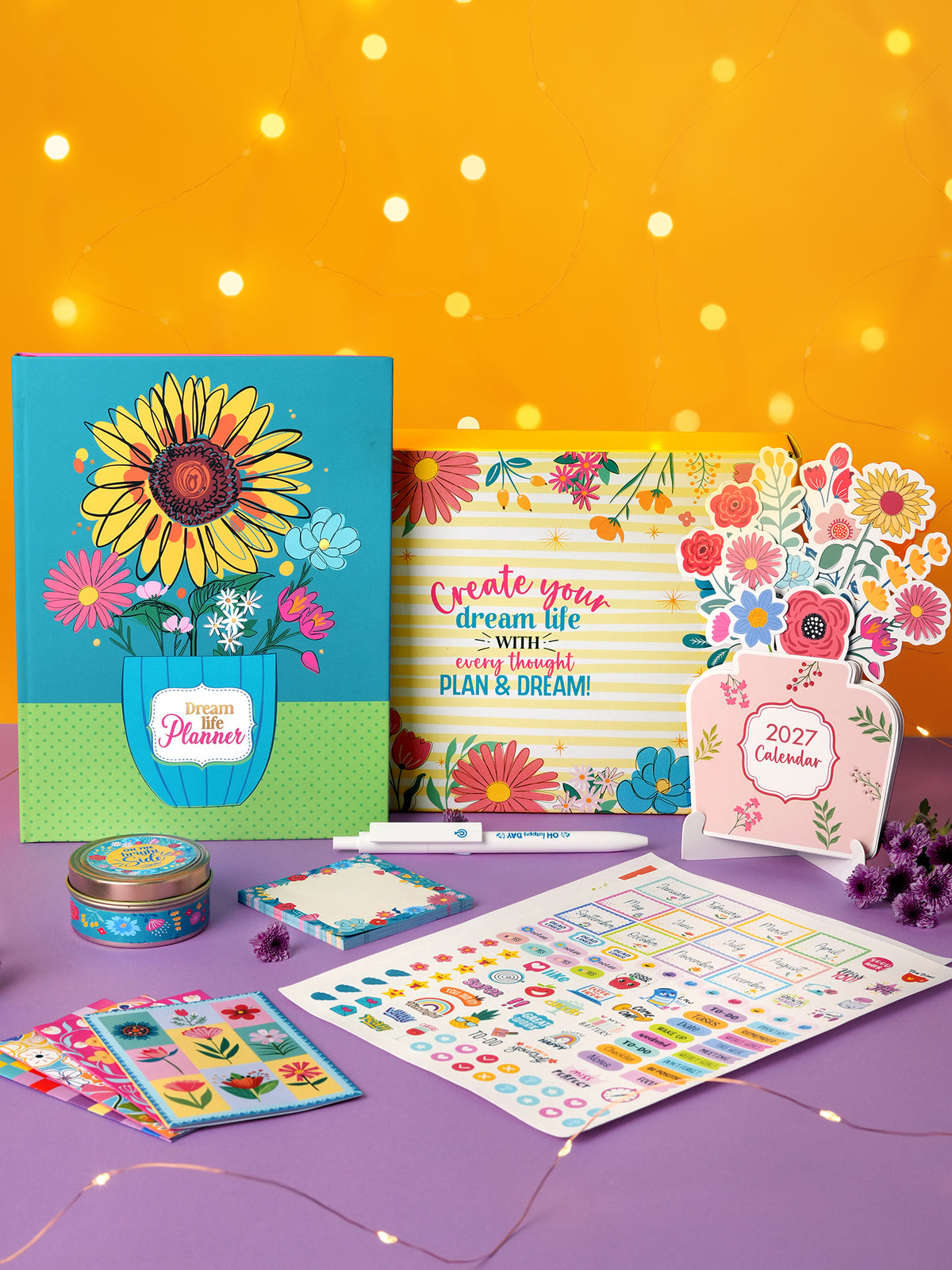 B5 Dream Life Undated Yearly Planner - Sunny Bloom