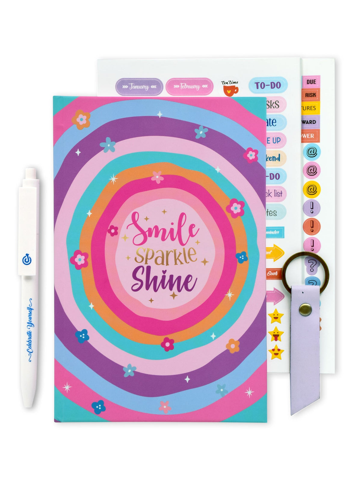 Personalized A5 Undated Yearly Planner Gift Set - Joyful Sparkle