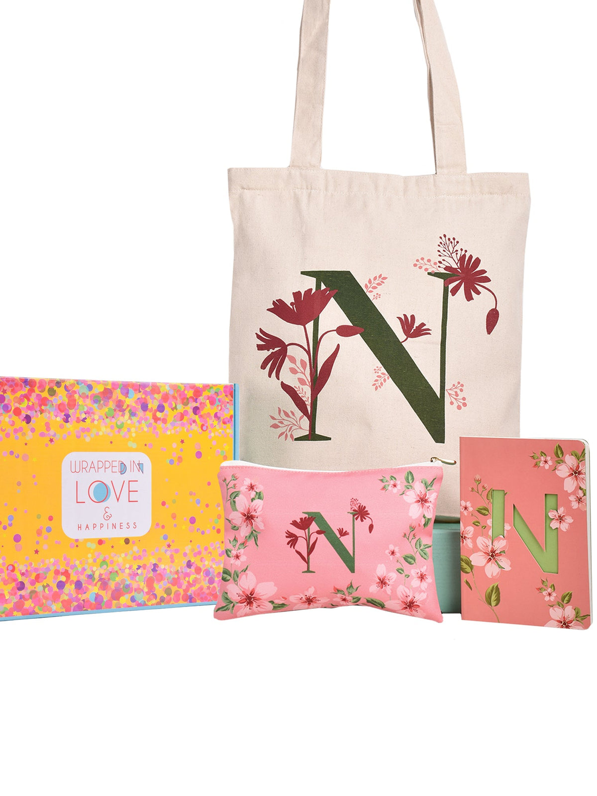 Initial N Monogram Gift Set