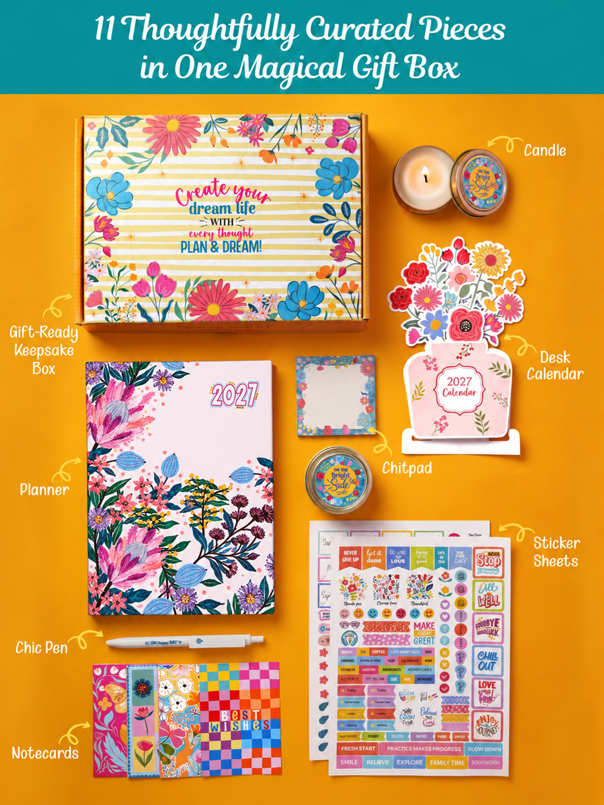 2027 Undated Yearly B5 Planner kit - Wild Meadow