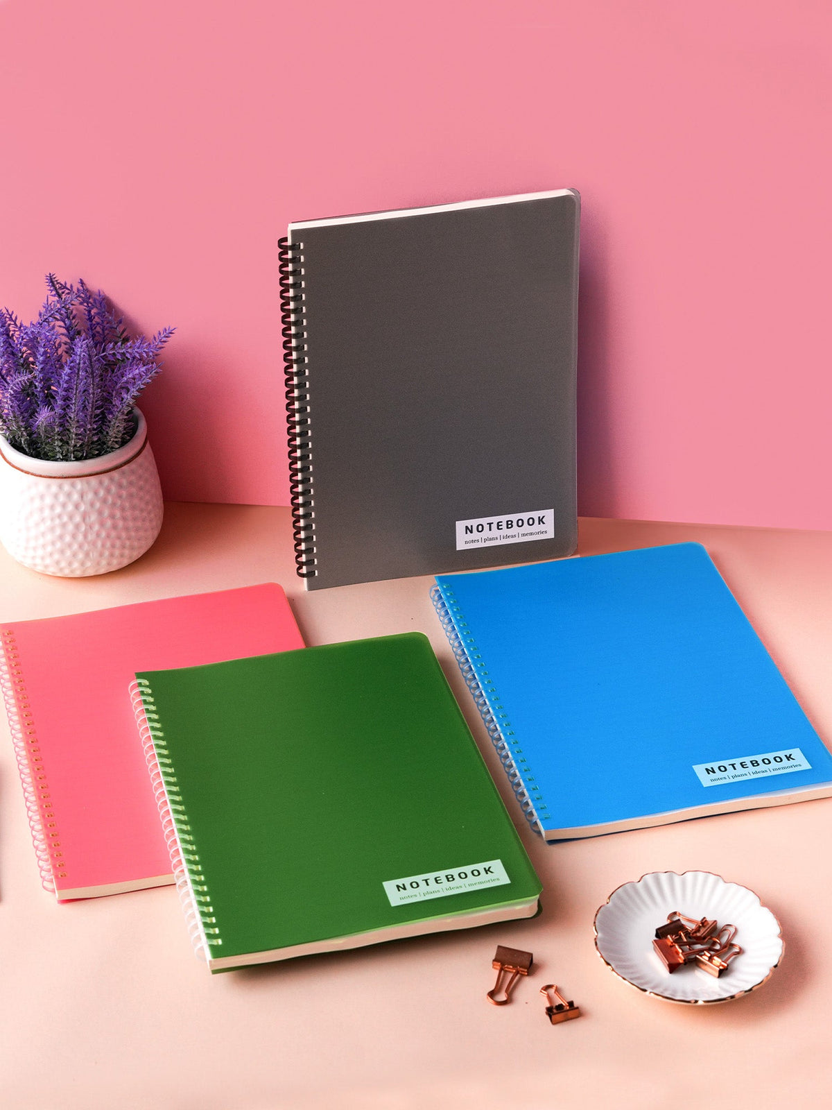 Set of 4 B5 Soft Wiro Notebook - Green