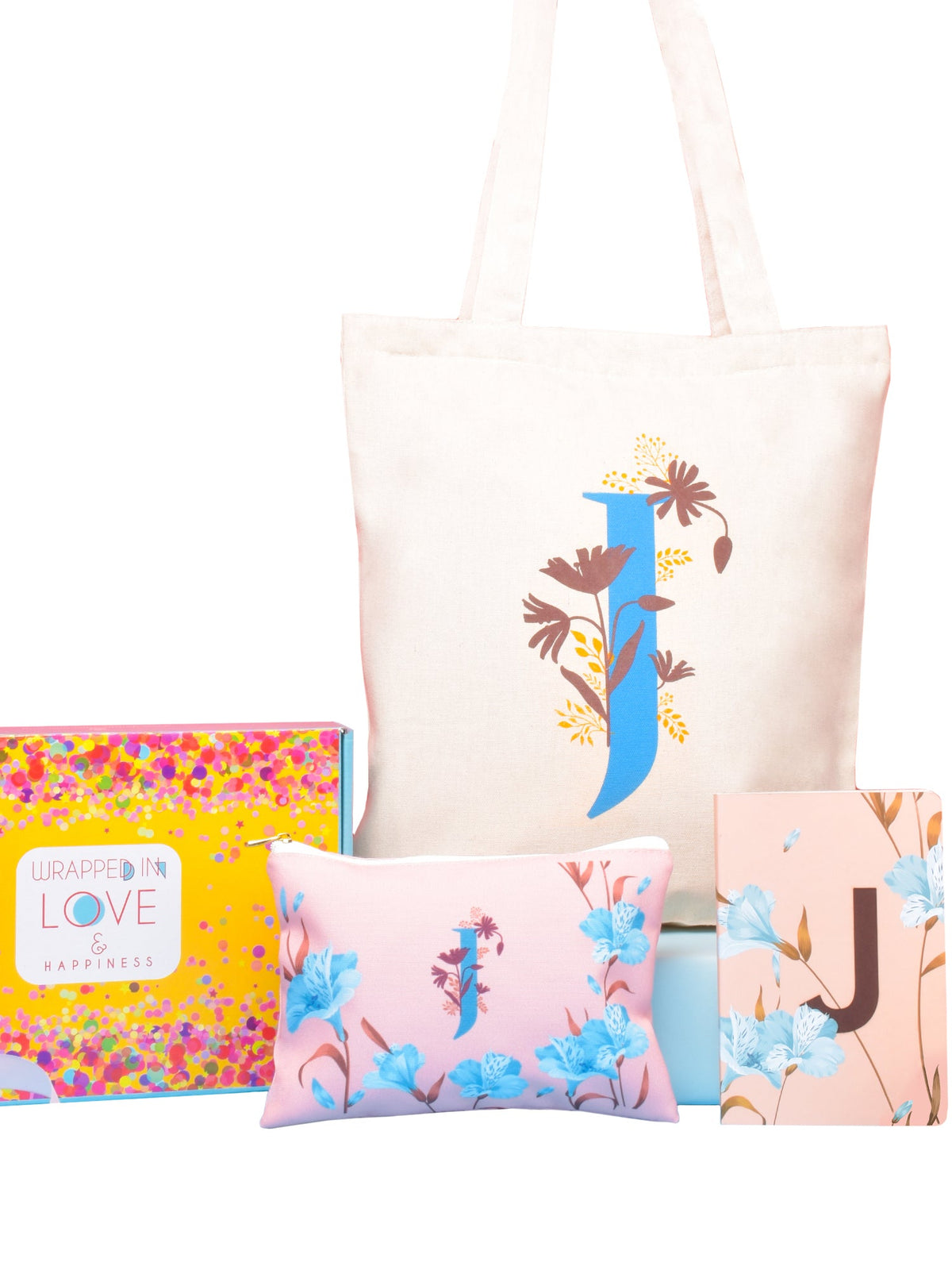 Initial J Monogram Gift Set