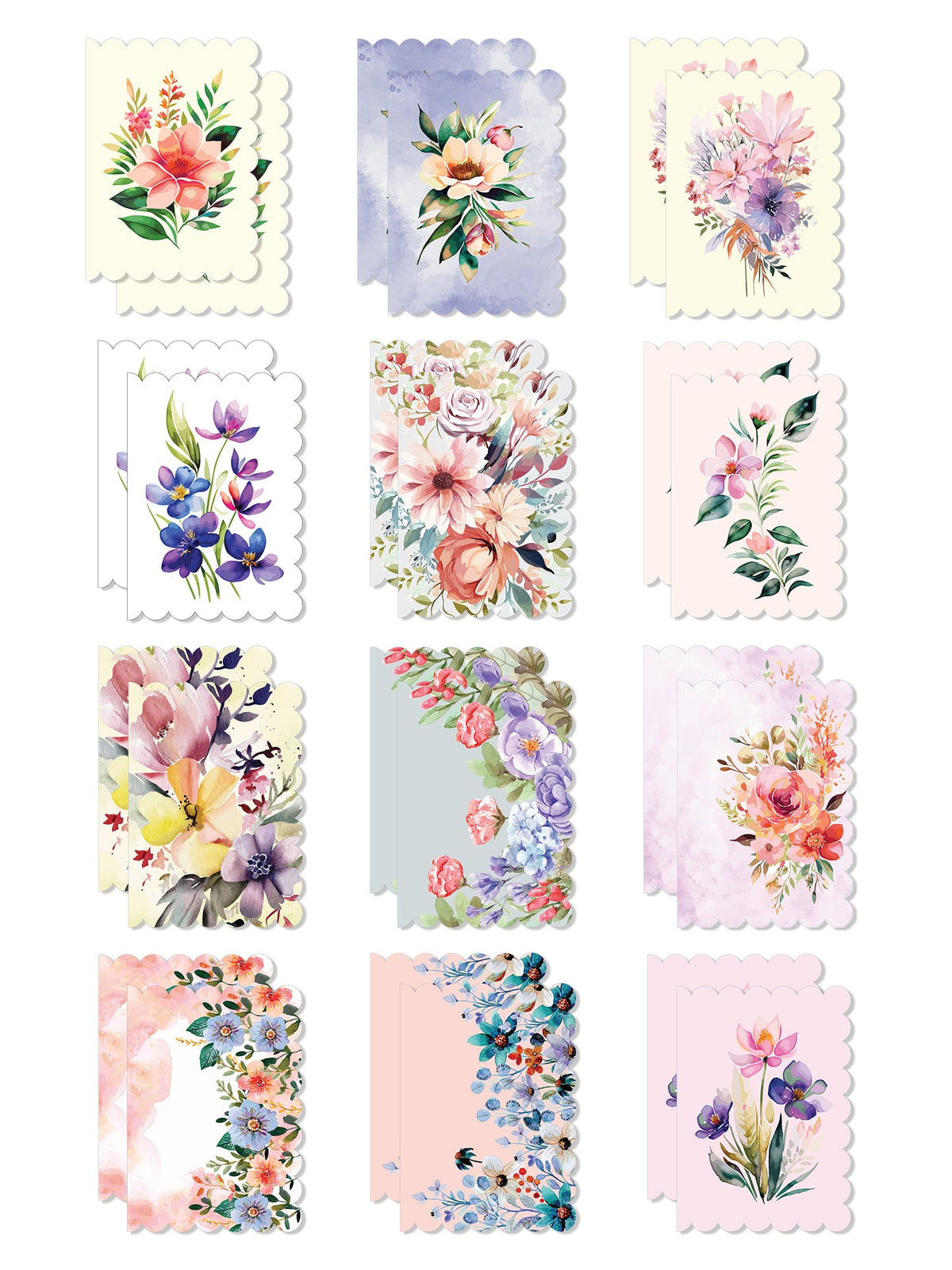 Watercolor Garden Notecard pack of 24