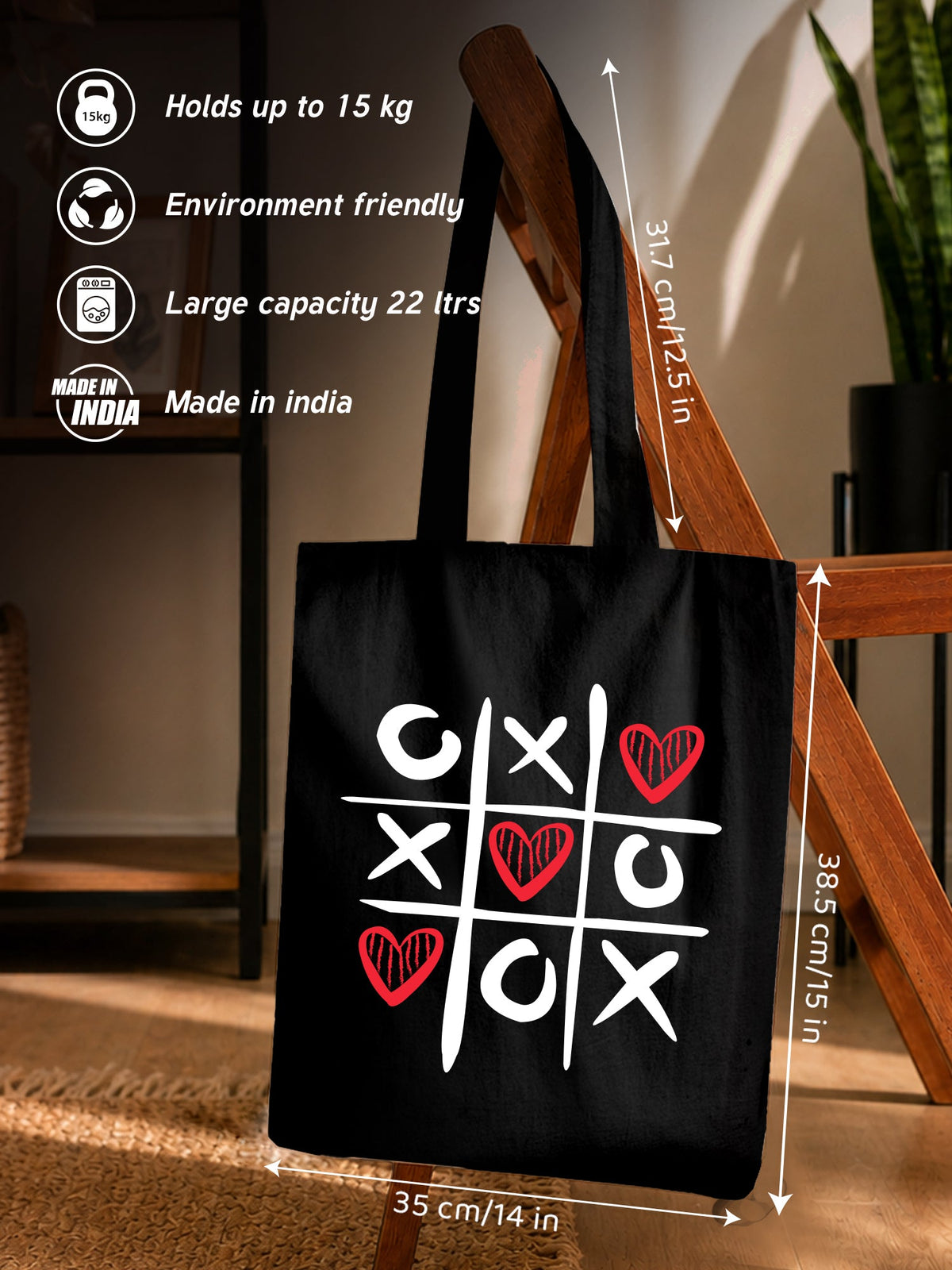 Love Grid Tote Bag