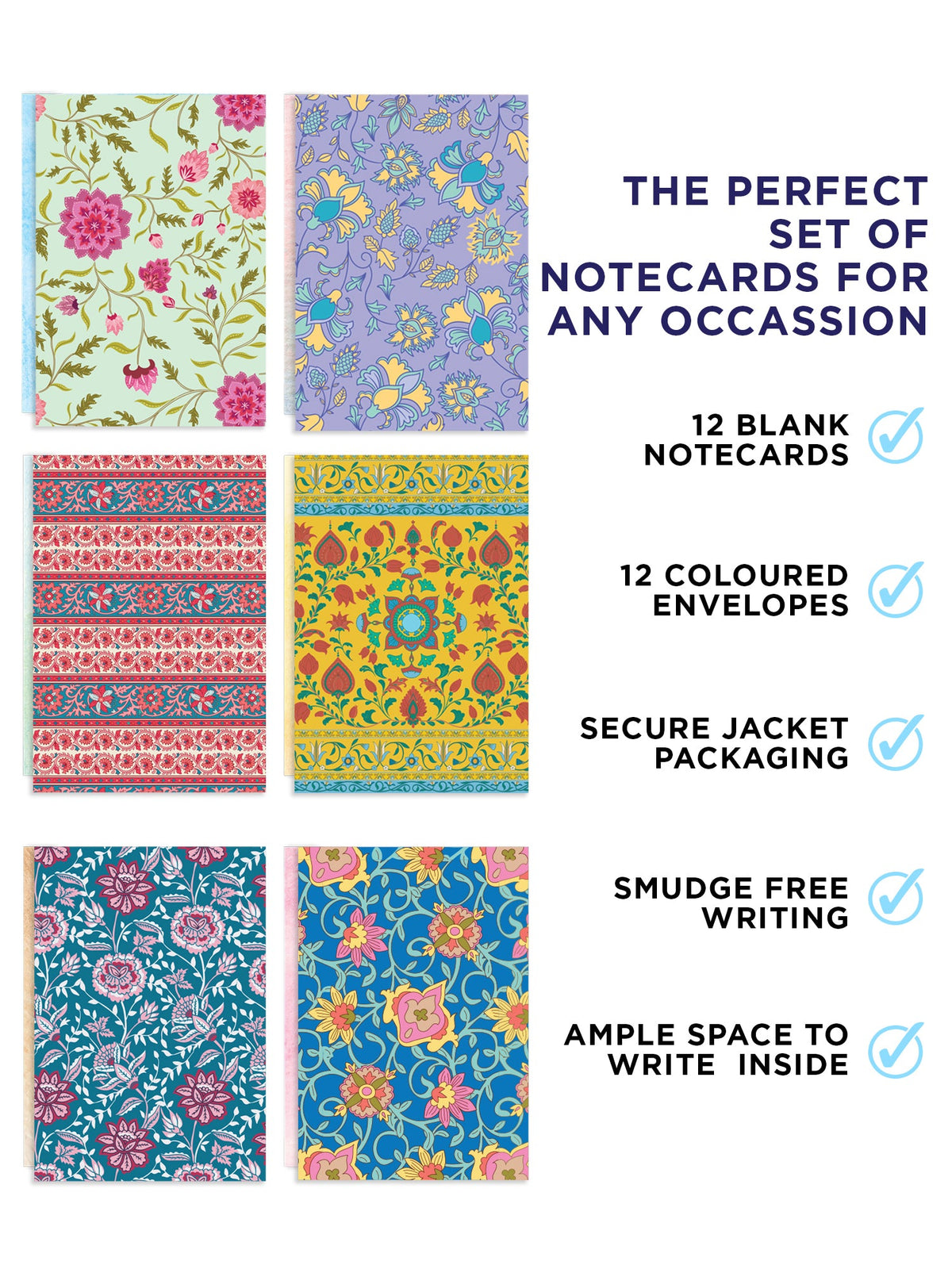 Ethnic Patterns Notecard pack of 12