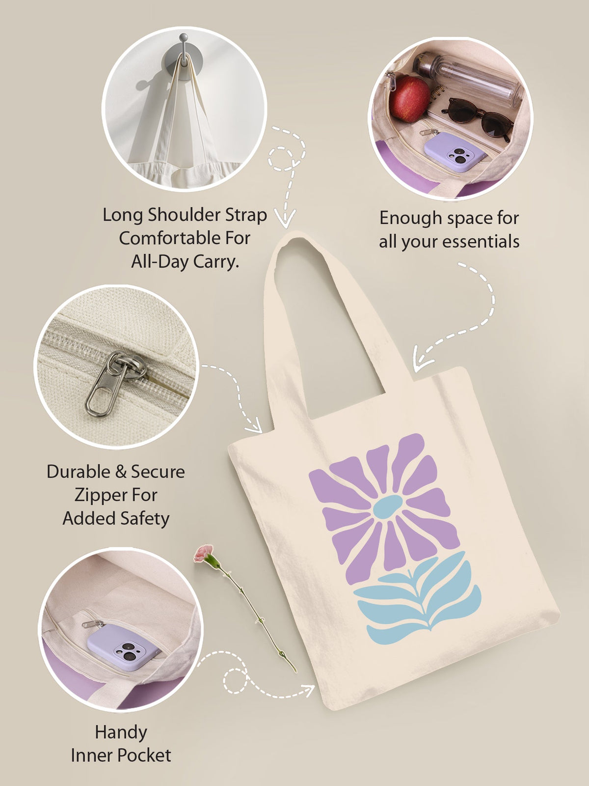 Lilac Bloom Aesthetic Tote Bag