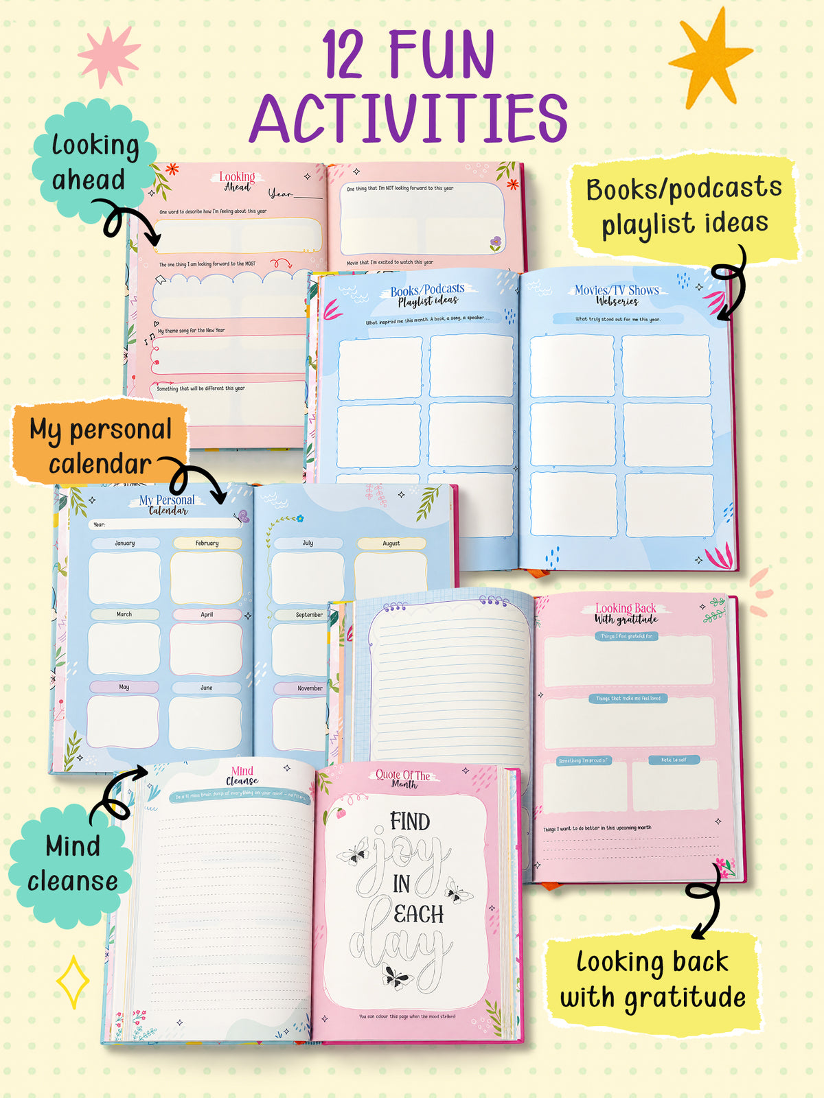 A5 Undated Yearly 2027 Planner - Vibrant Year