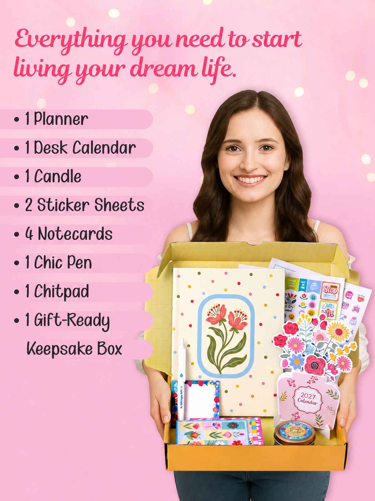 2027 Undated Yearly B5 Planner Kit -Ivory Grace