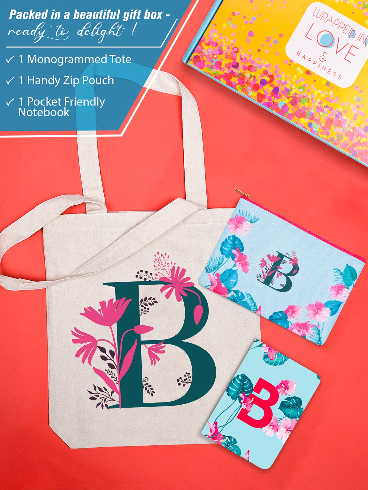 Initial B Monogram Gift Set