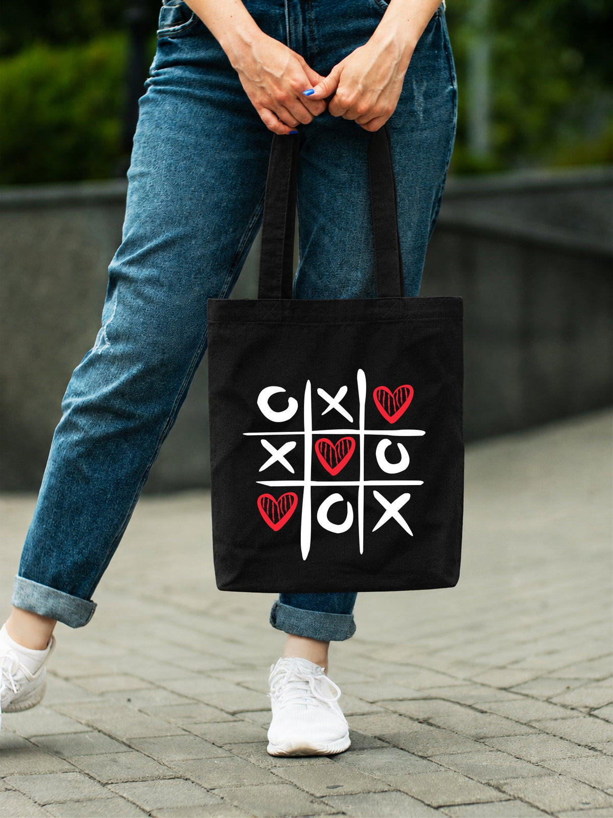 Love Grid Tote Bag