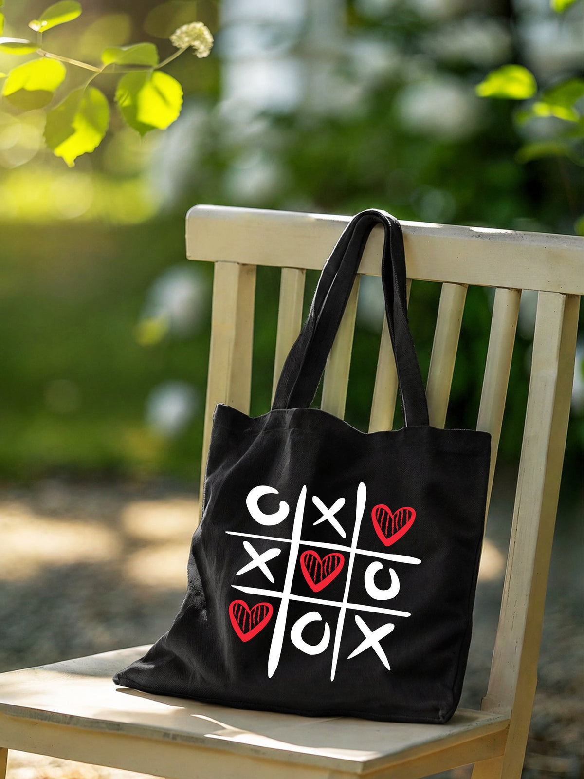 Love Grid Tote Bag