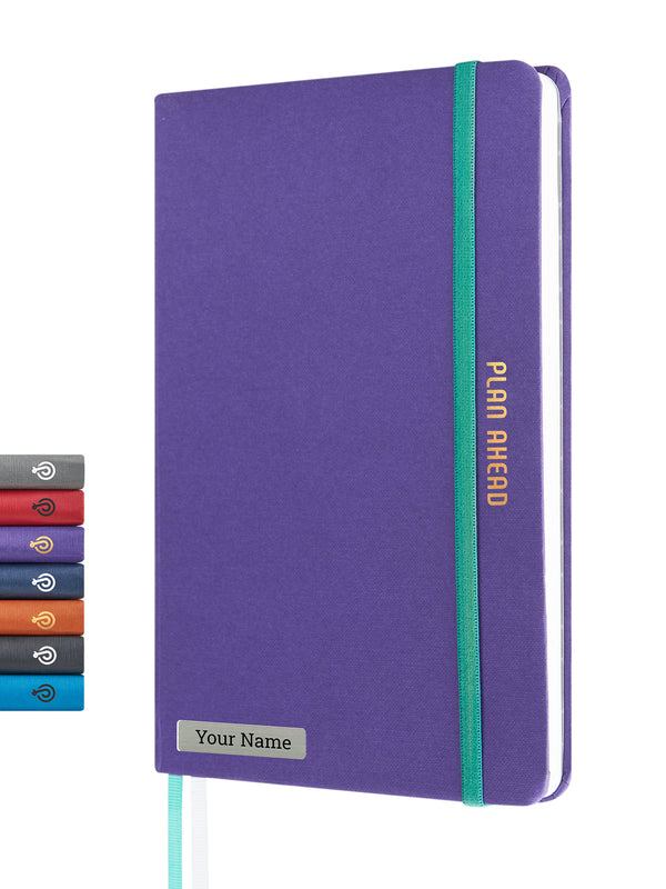 Personalized Undated Organise- It Hardbound A5 Weekly Planner (Purple)