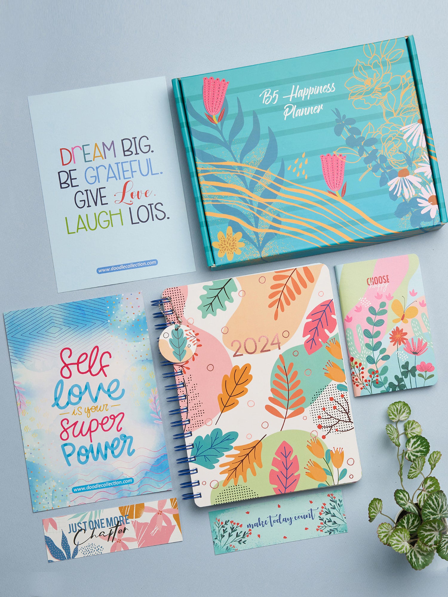 Personalized Undated B5 The Happiness 2024 Planner Kit (Pastel Fern)