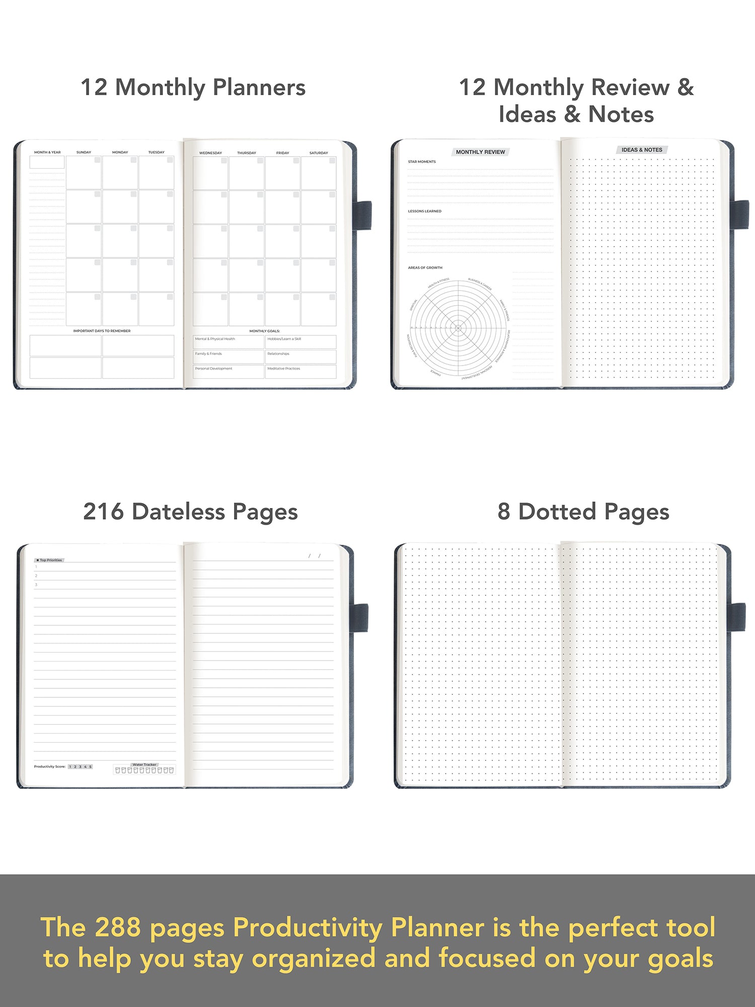 Personalized Undated 2024 A5 Productivity Planner Kit [2024]