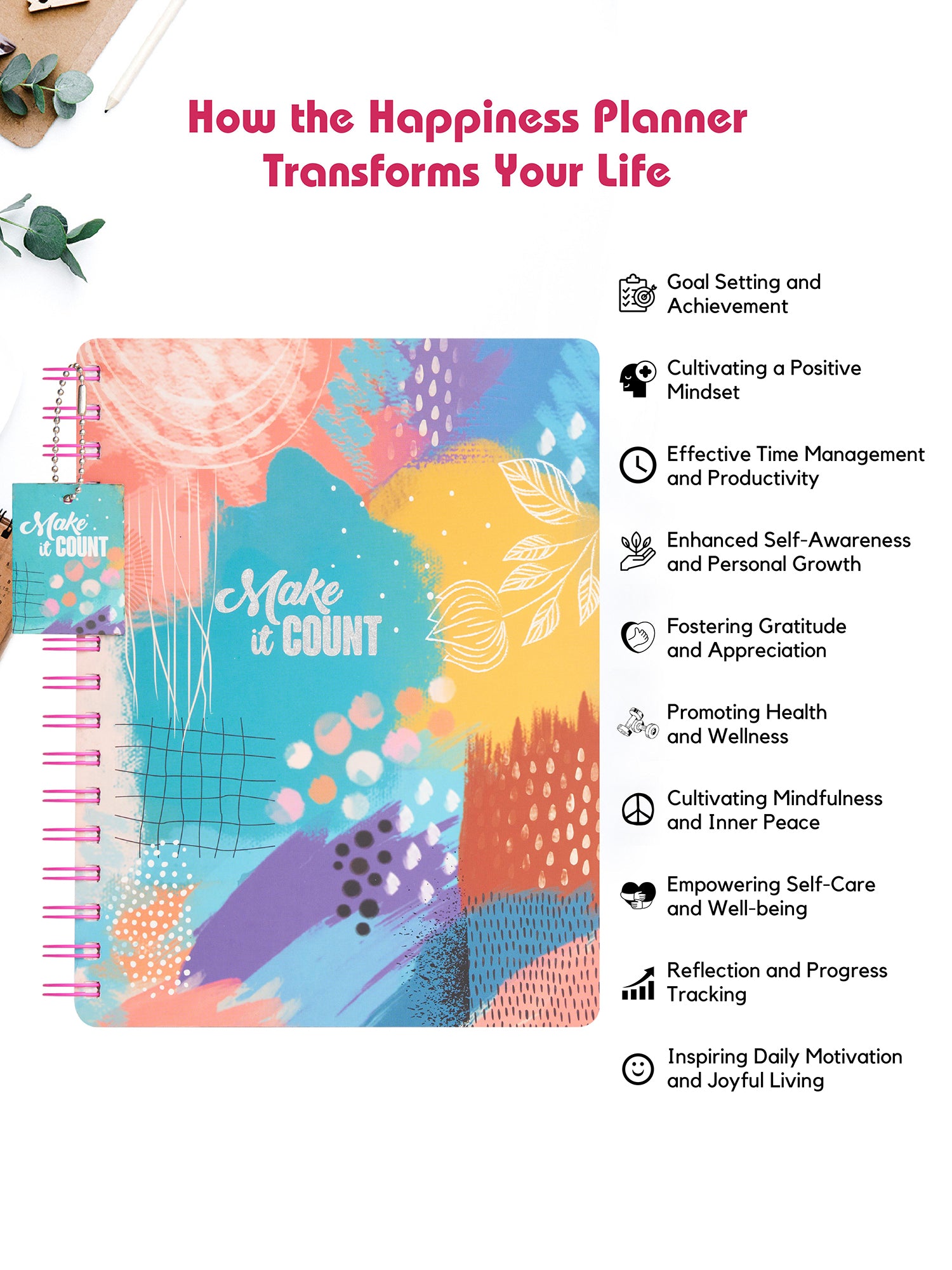 Personalized Undated B5 The Happiness 2024 Planner Kit (Make it Count)