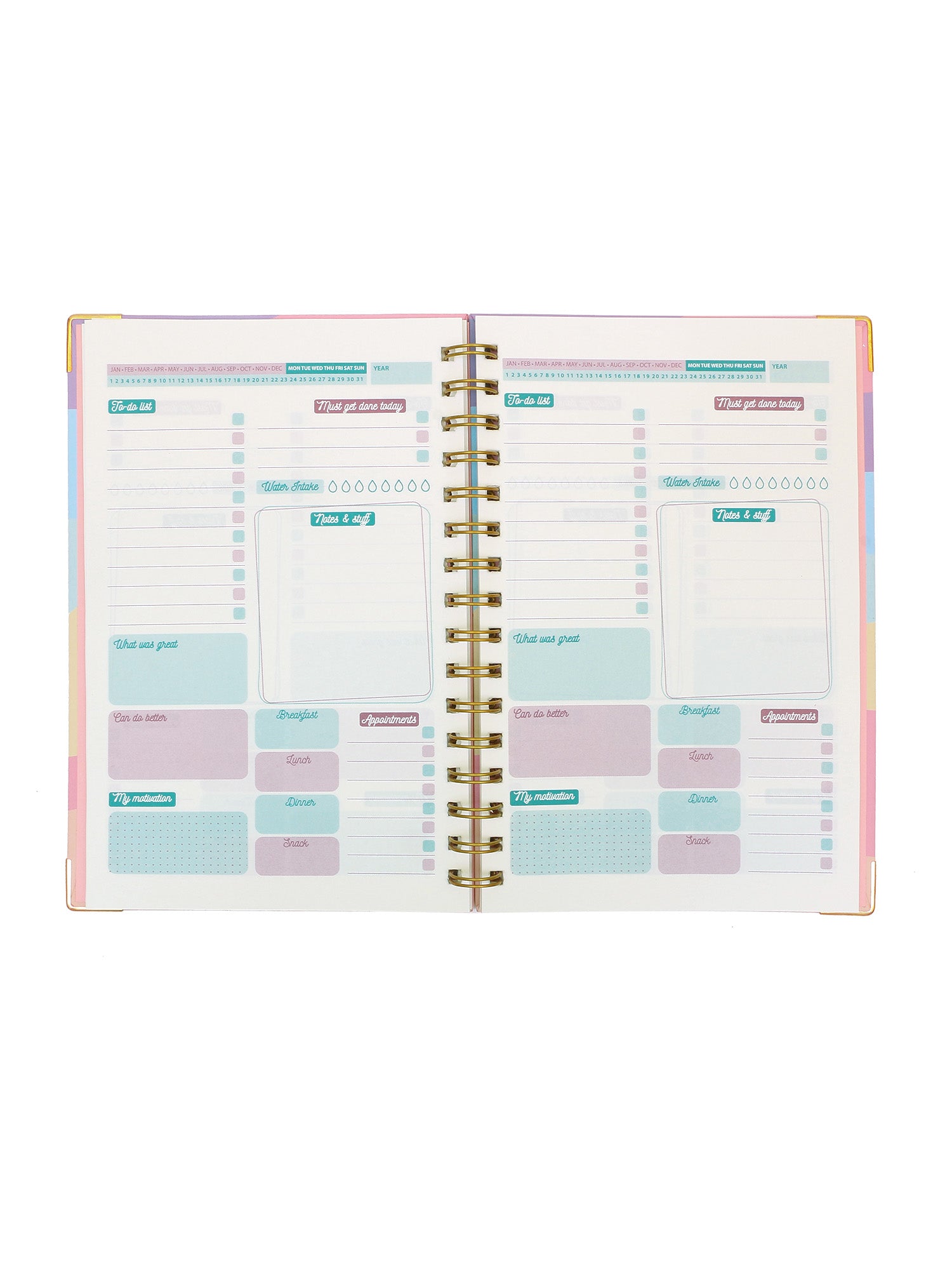 Pastel Rainbow - Plans Daily Planner