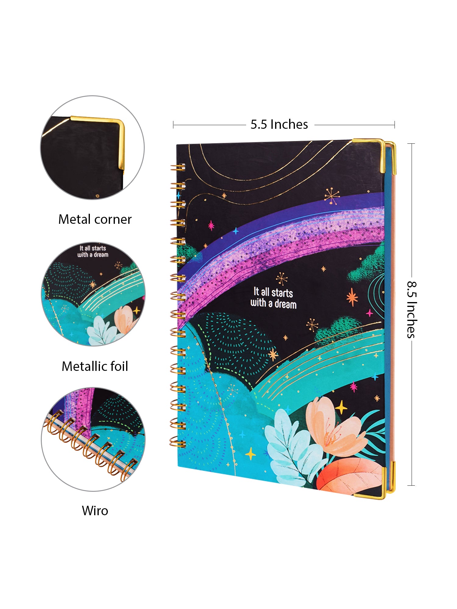 Dreamy Start - Black Daily Planner