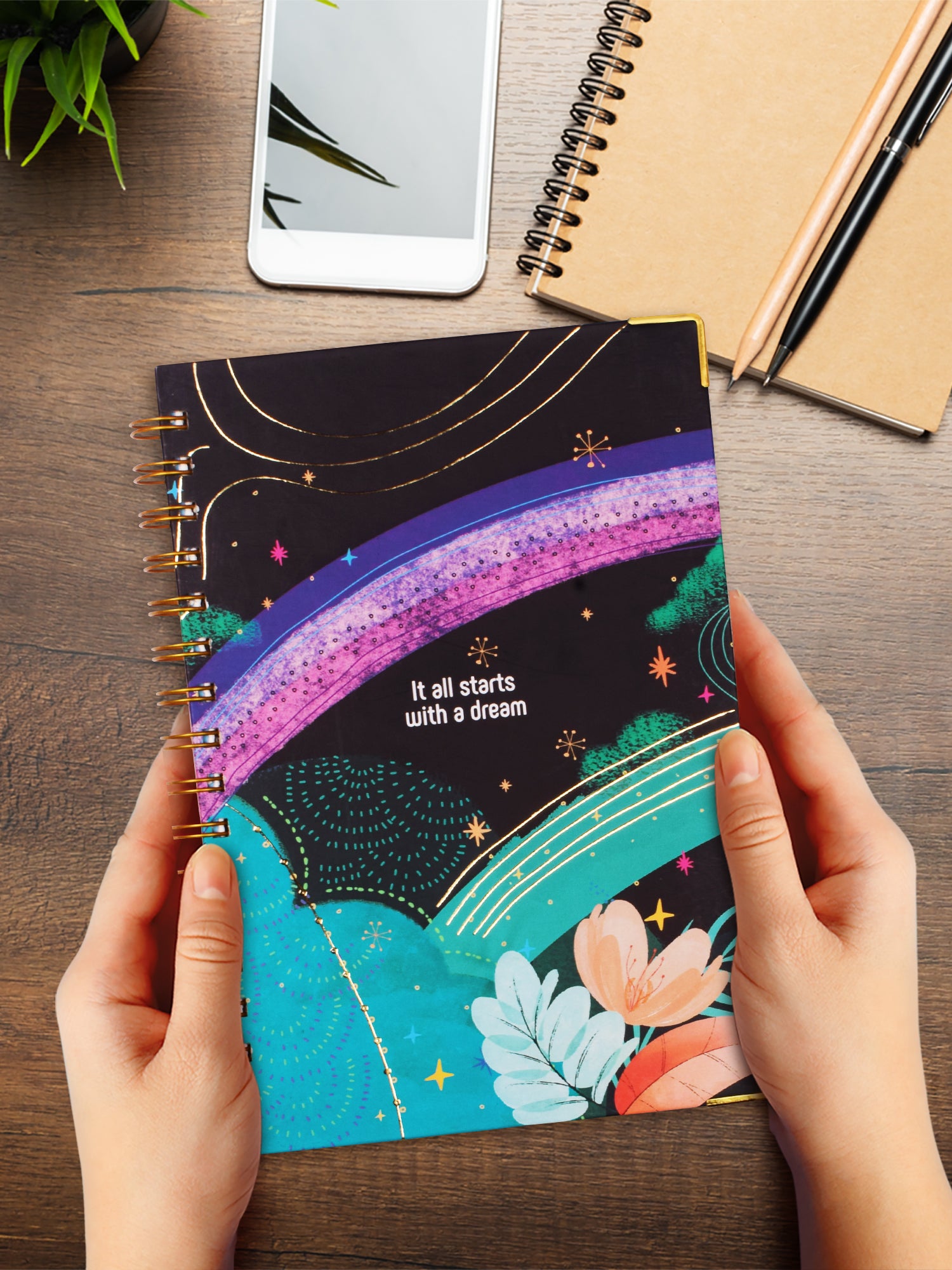 Dreamy Start - Black Daily Planner