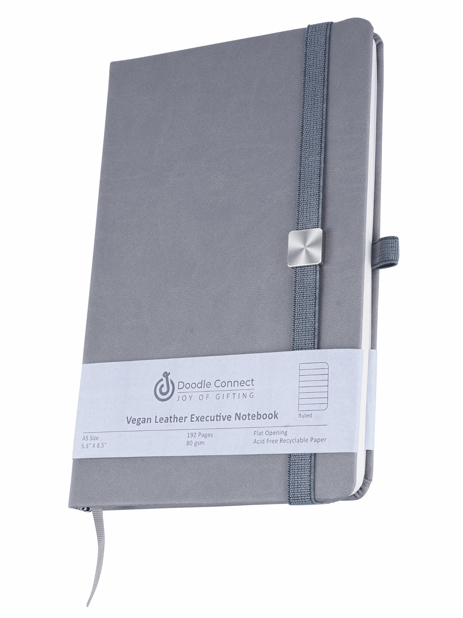 Doodle Belgrave Executive A5 PU Leather Hardbound Diary  - Grey