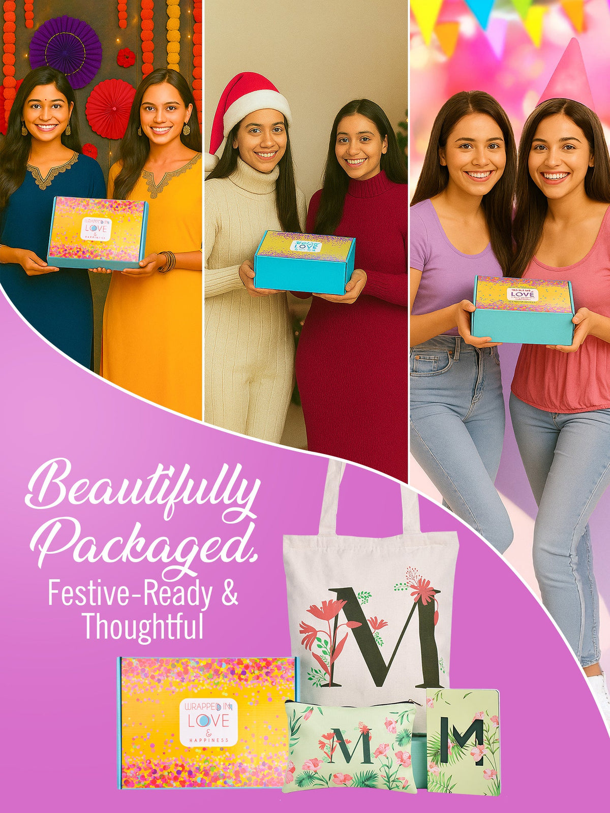 Initial M Monogram Gift Set