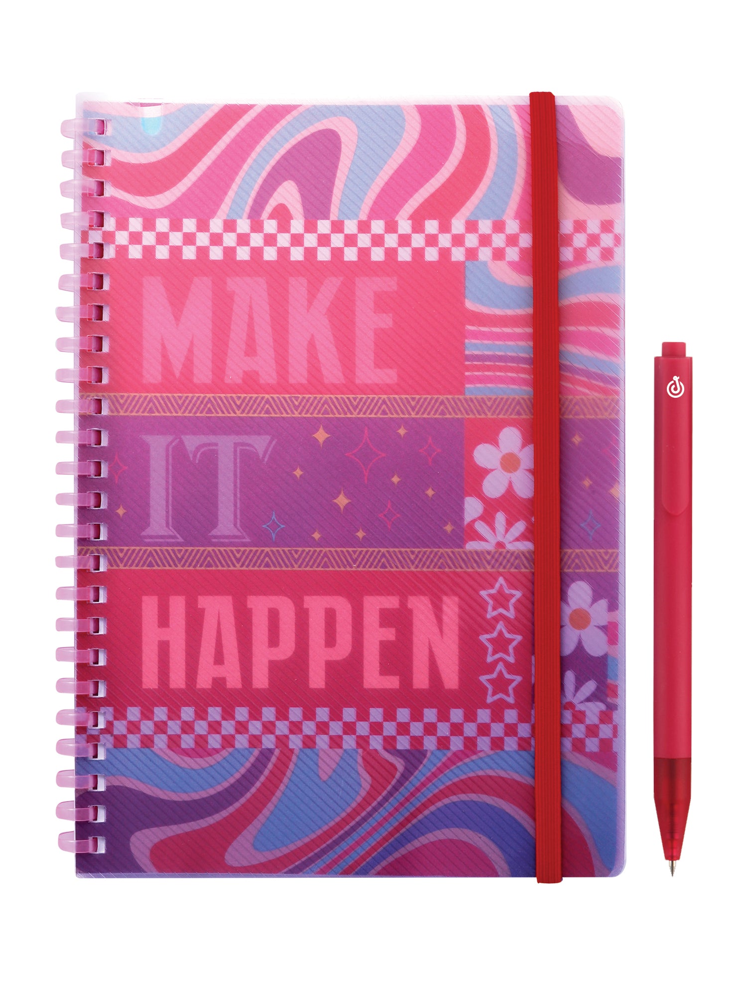 A5 Soft Spiral Bound Notebook with Pen (Red) - Success Starter