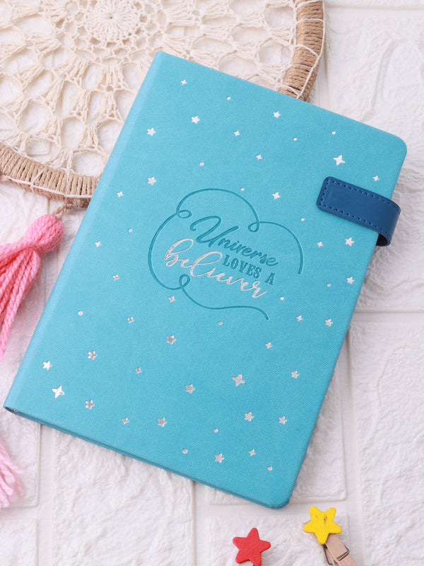 A5 Vegan Leather Notebook - Believer (Blue)