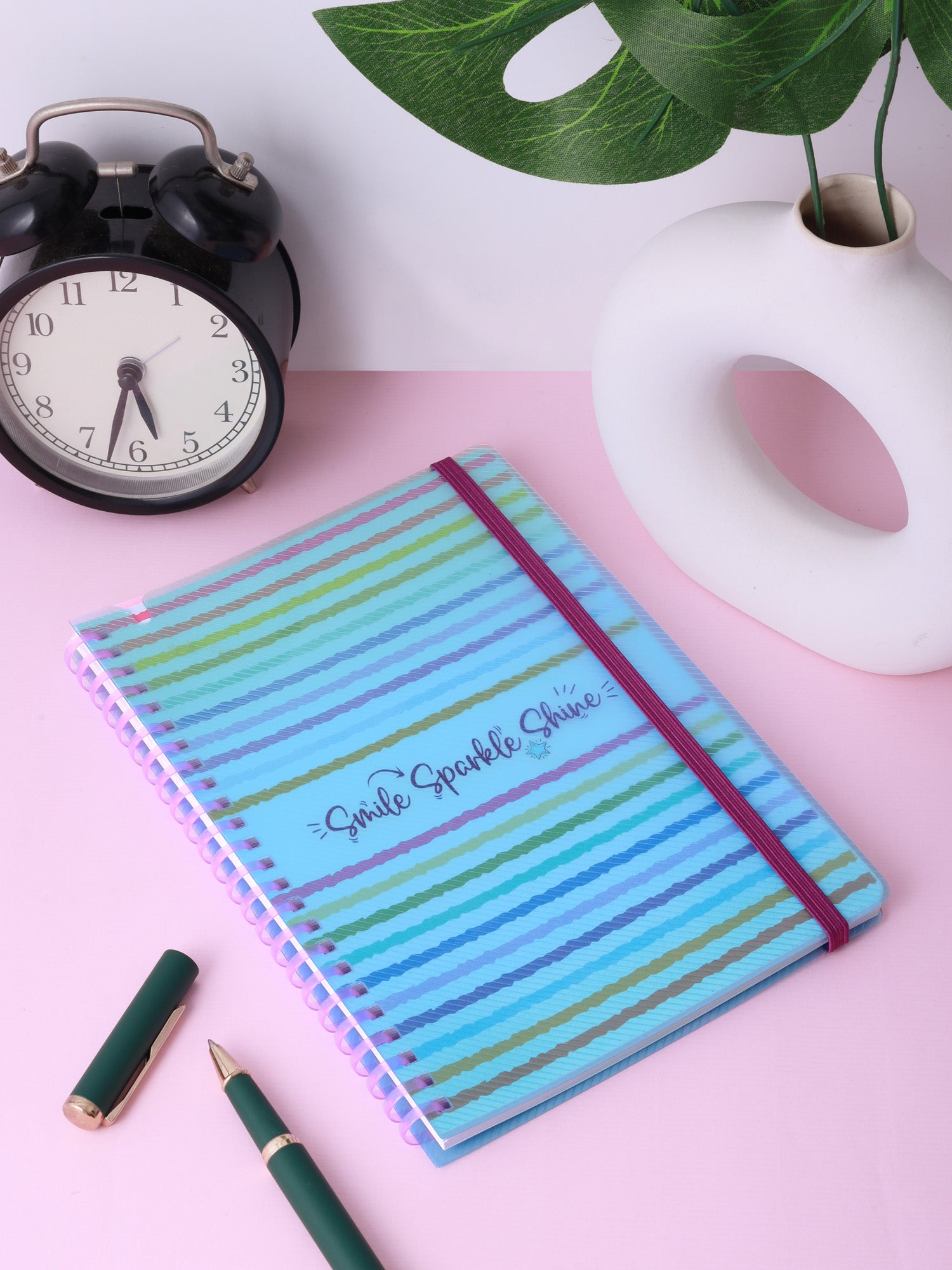 A5 Soft Spiral Bound Notebook with Pen (Purple) - Bright Beam