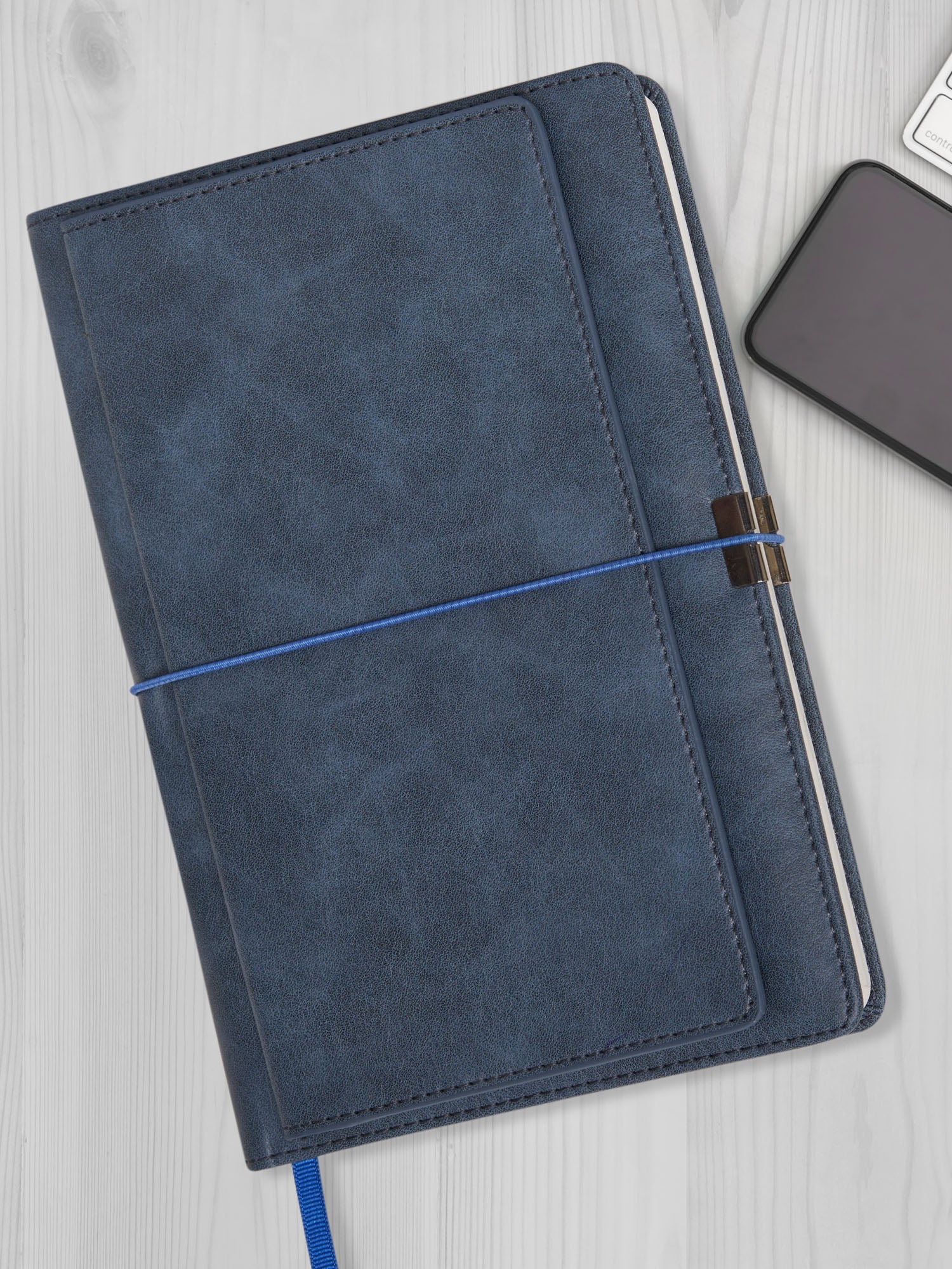 Cambie Executive A5 PU Leather Hardbound Diary - Blue