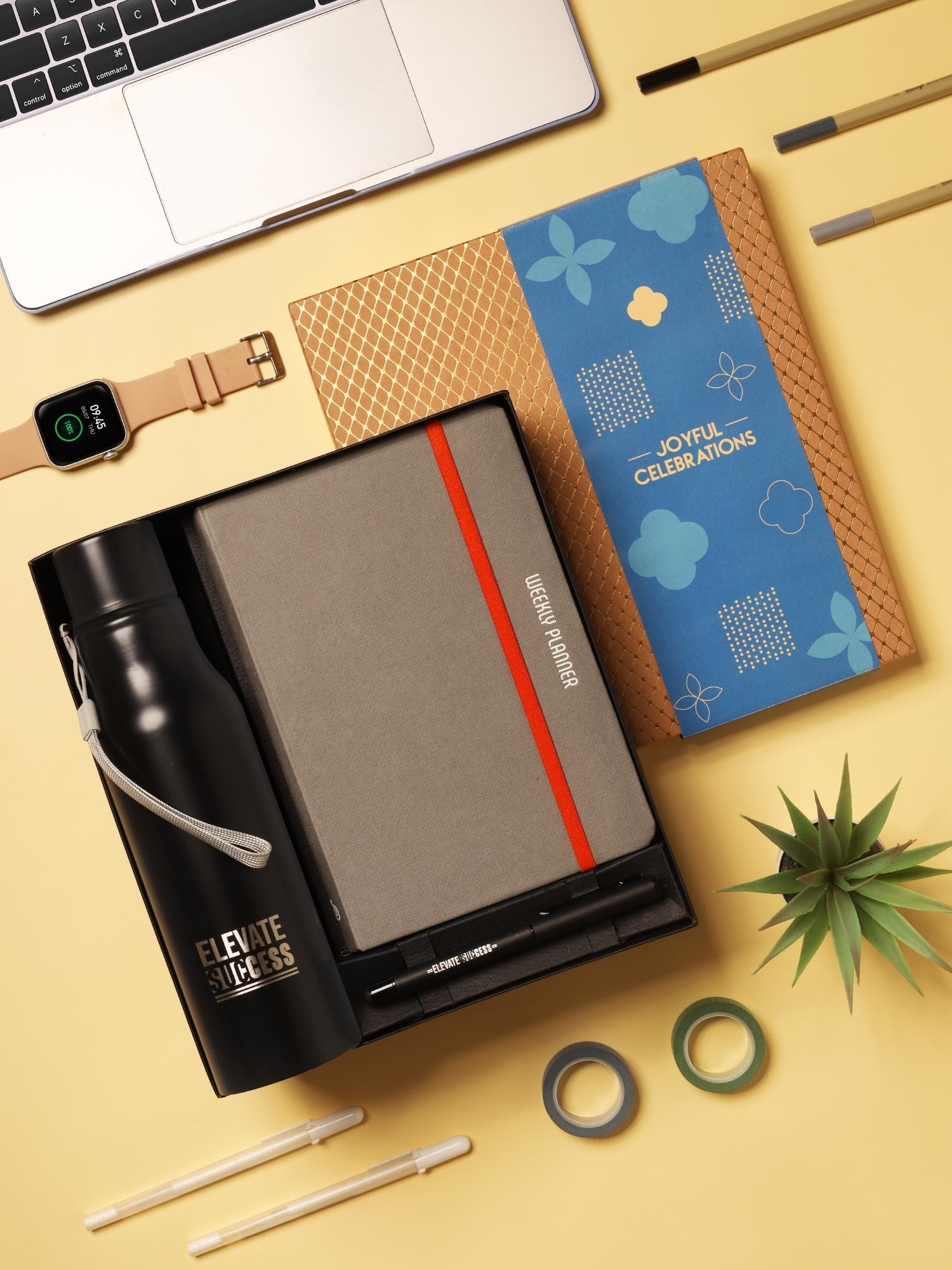 A5 Undated Executive Gift Set Includes Weekly Planner + Pen + Water Bottle (Elevated Essentials 1)