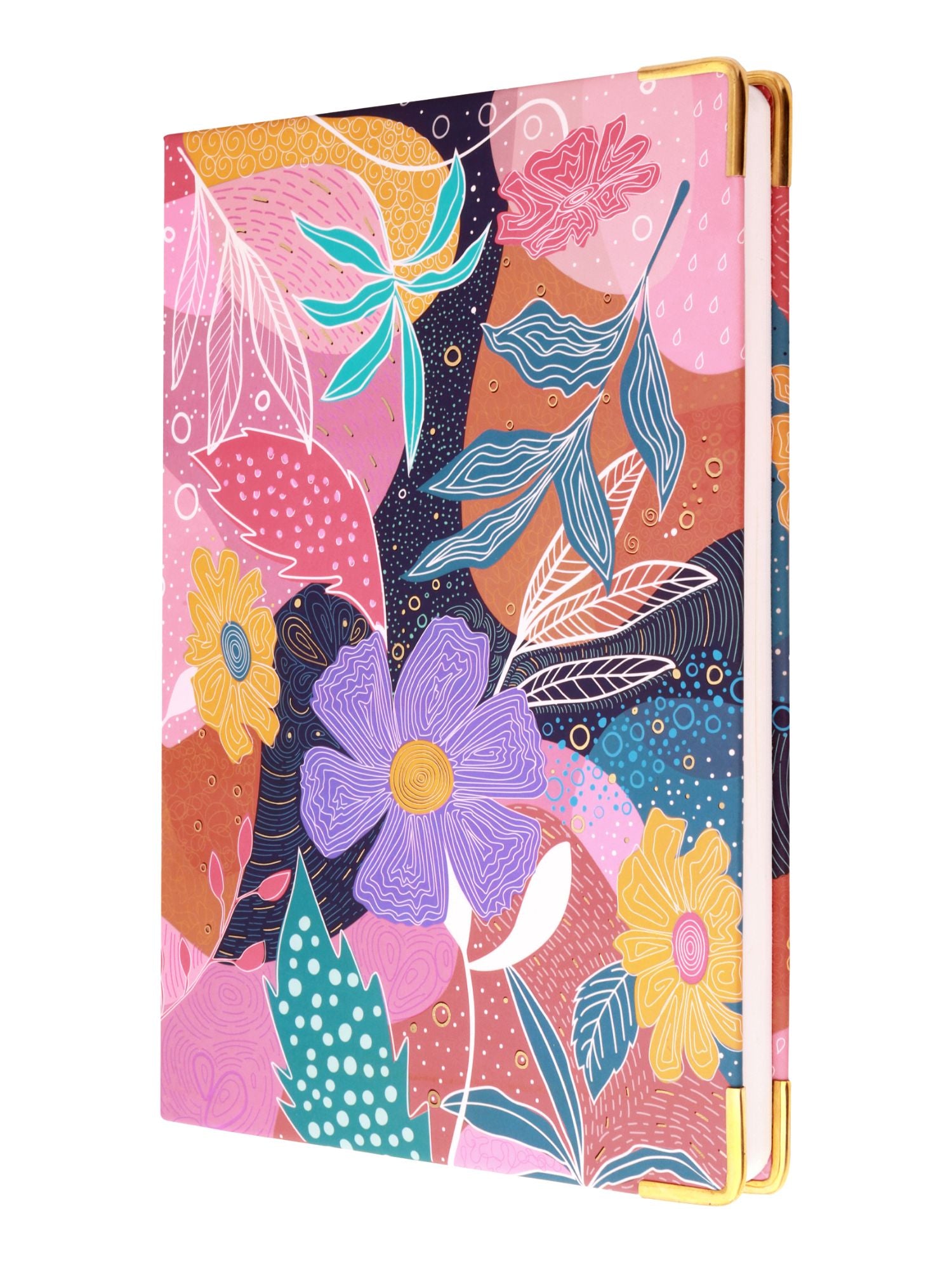 A5 Notebook with Metal Corners - Flower Fiesta