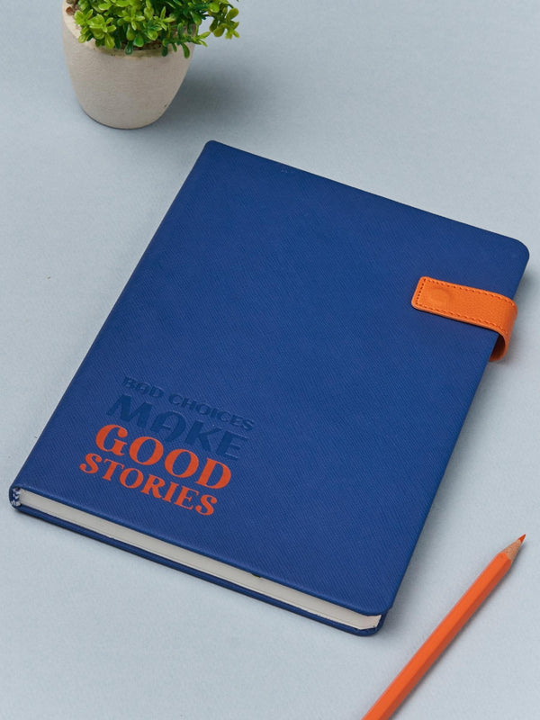 Doodle A5 Vegan Leather Flip Bound Notebook with magnetic Flip Closure - Good Stories
