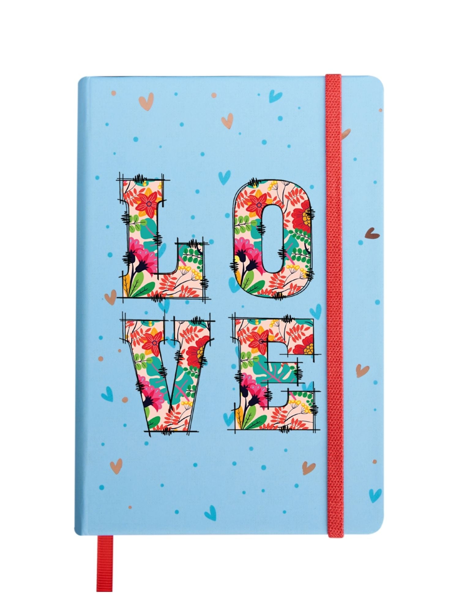 Hearts Hardbound B6 Diary Notebook - LOVE