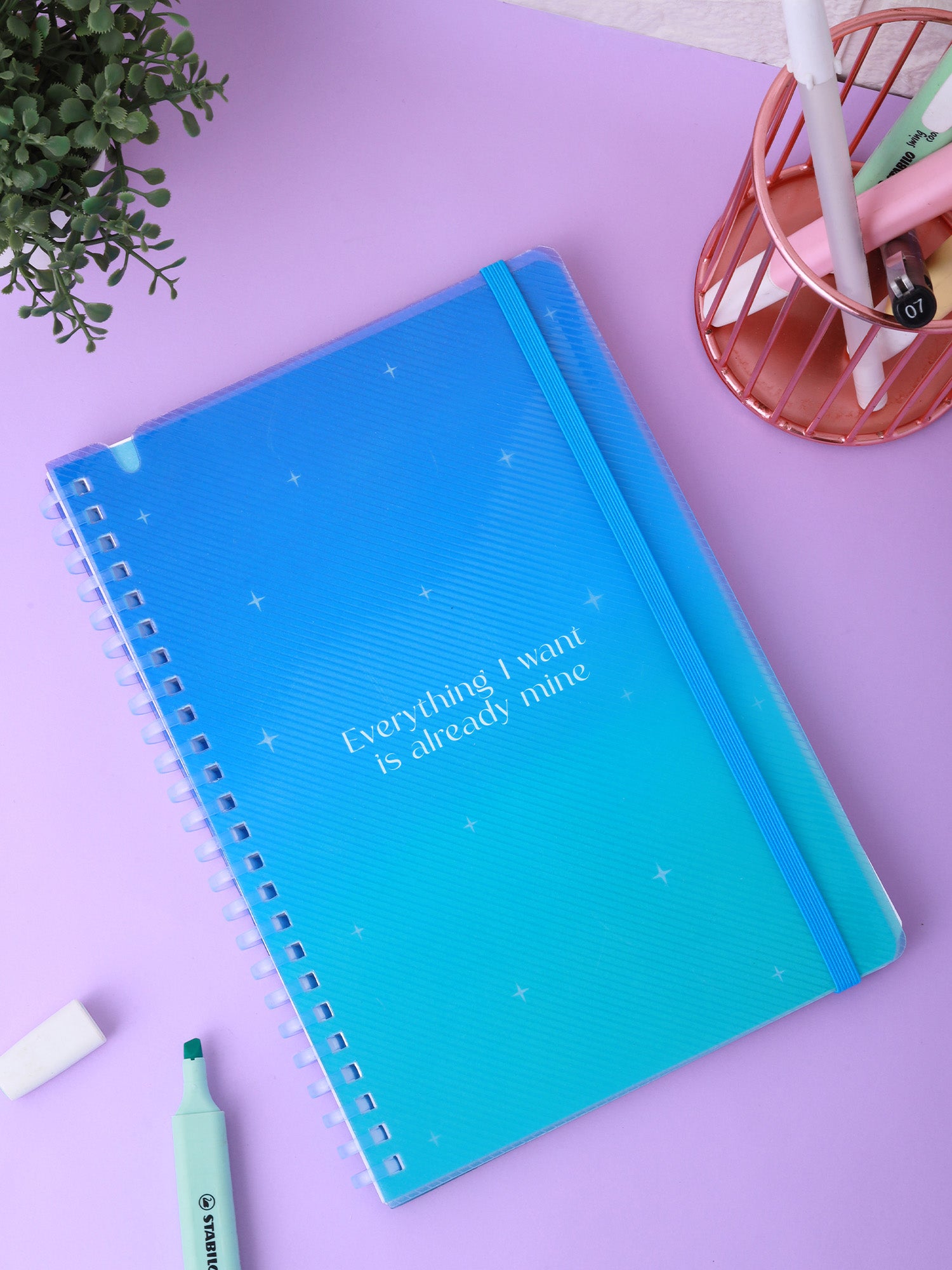 A5 Soft Spiral Bound Notebook with Pen (Pink) - Manifestation