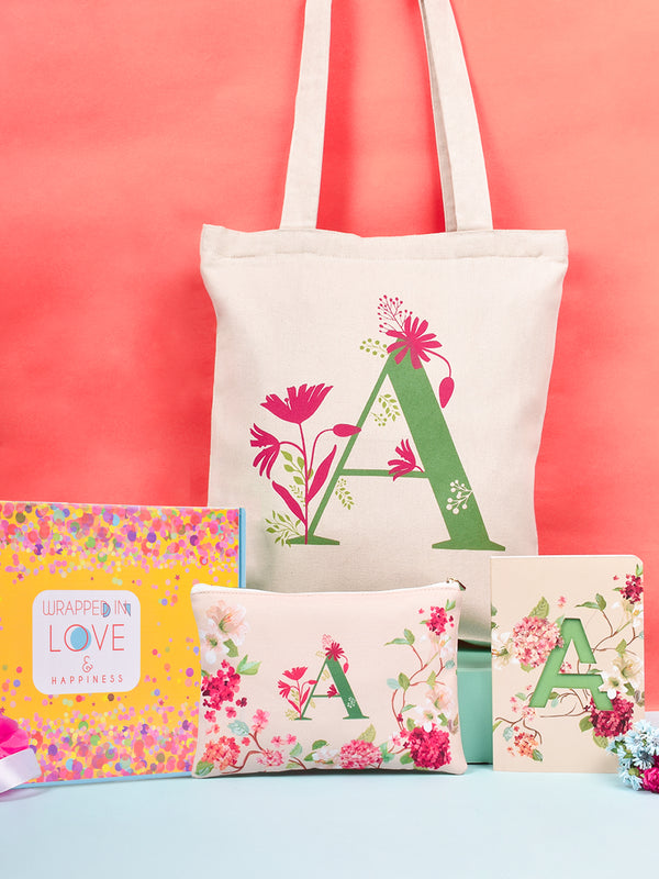 Initial A Monogram Gift Set