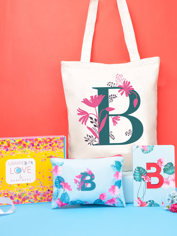 Initial B Monogram Gift Set