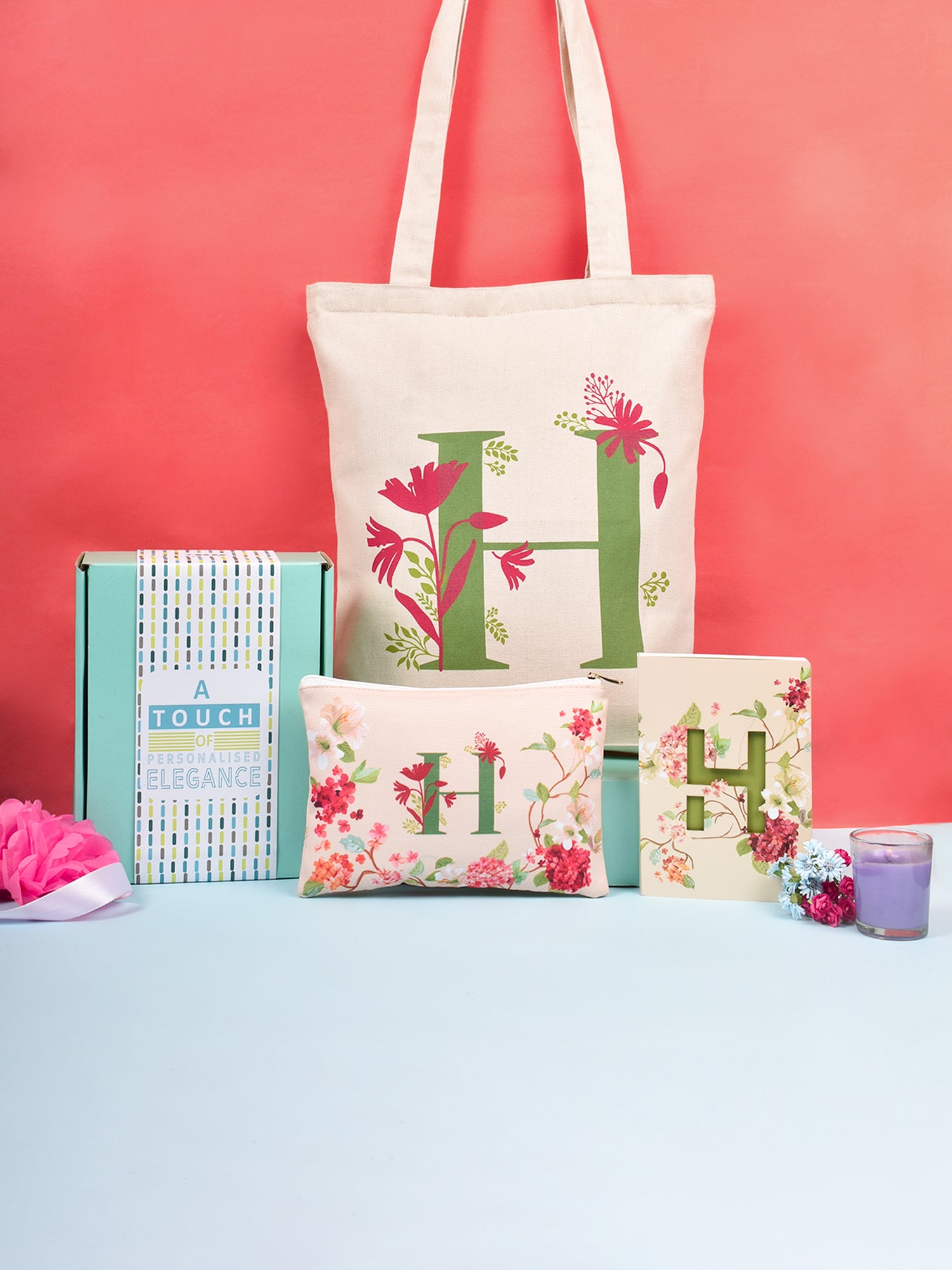 Initial H Monogram Gift Set