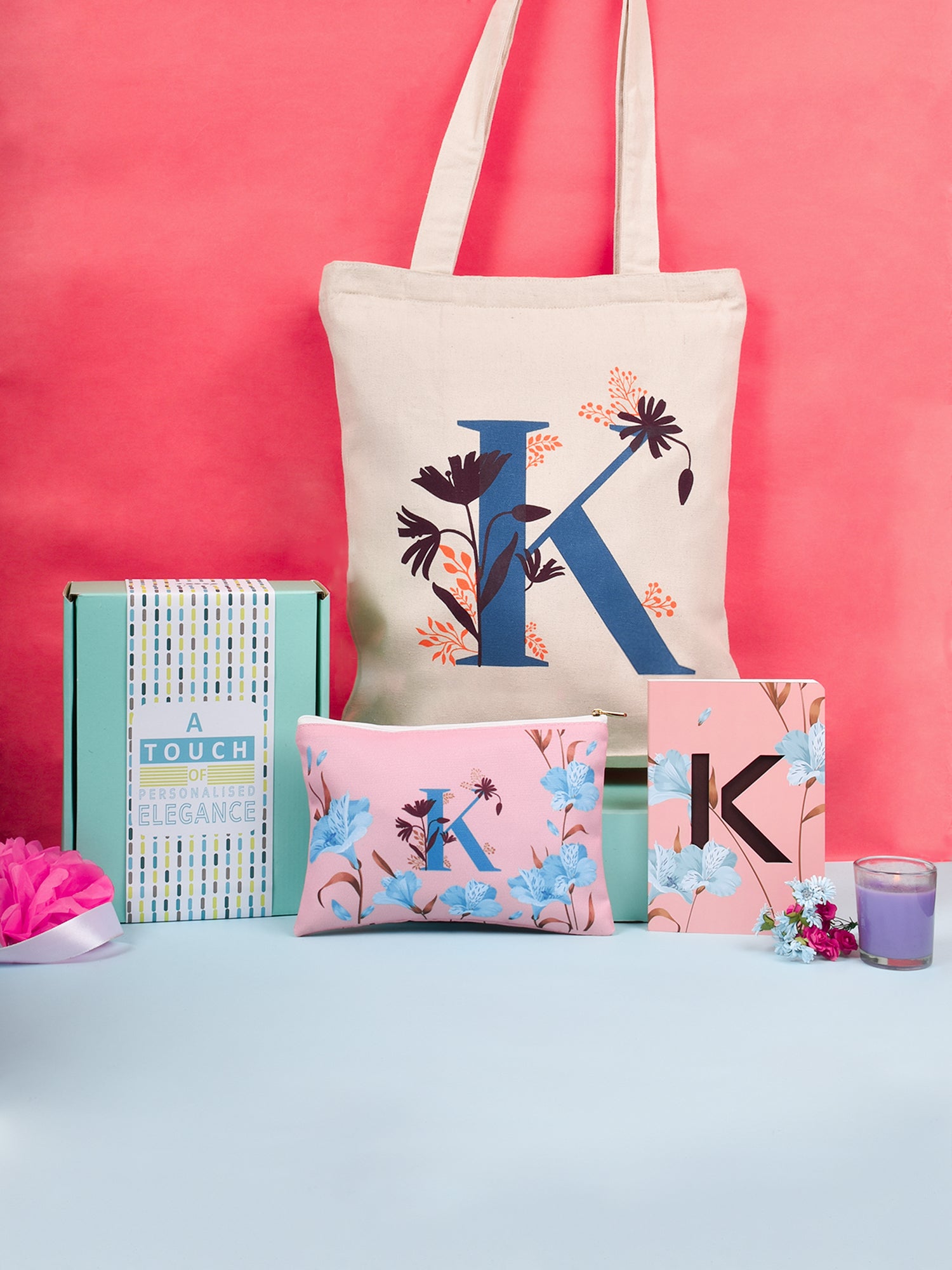 Initial K Monogram Gift Set