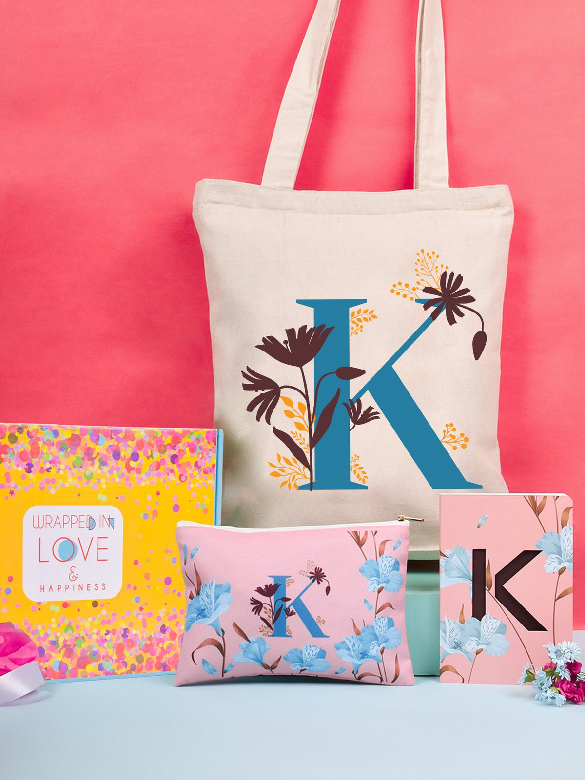Initial K Monogram Gift Set