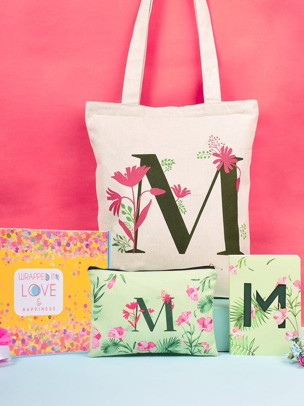 Initial M Monogram Gift Set