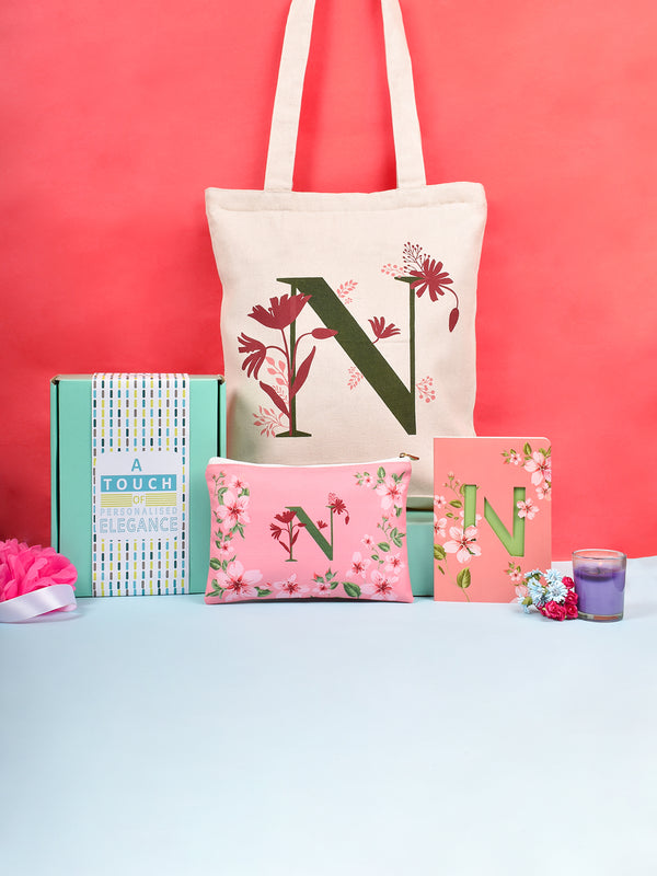 Initial N Monogram Gift Set